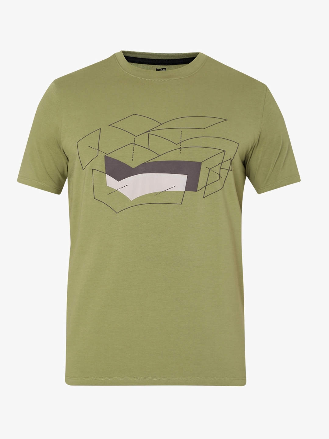 Geometric Print Slim Fit Crew-Neck T-shirt