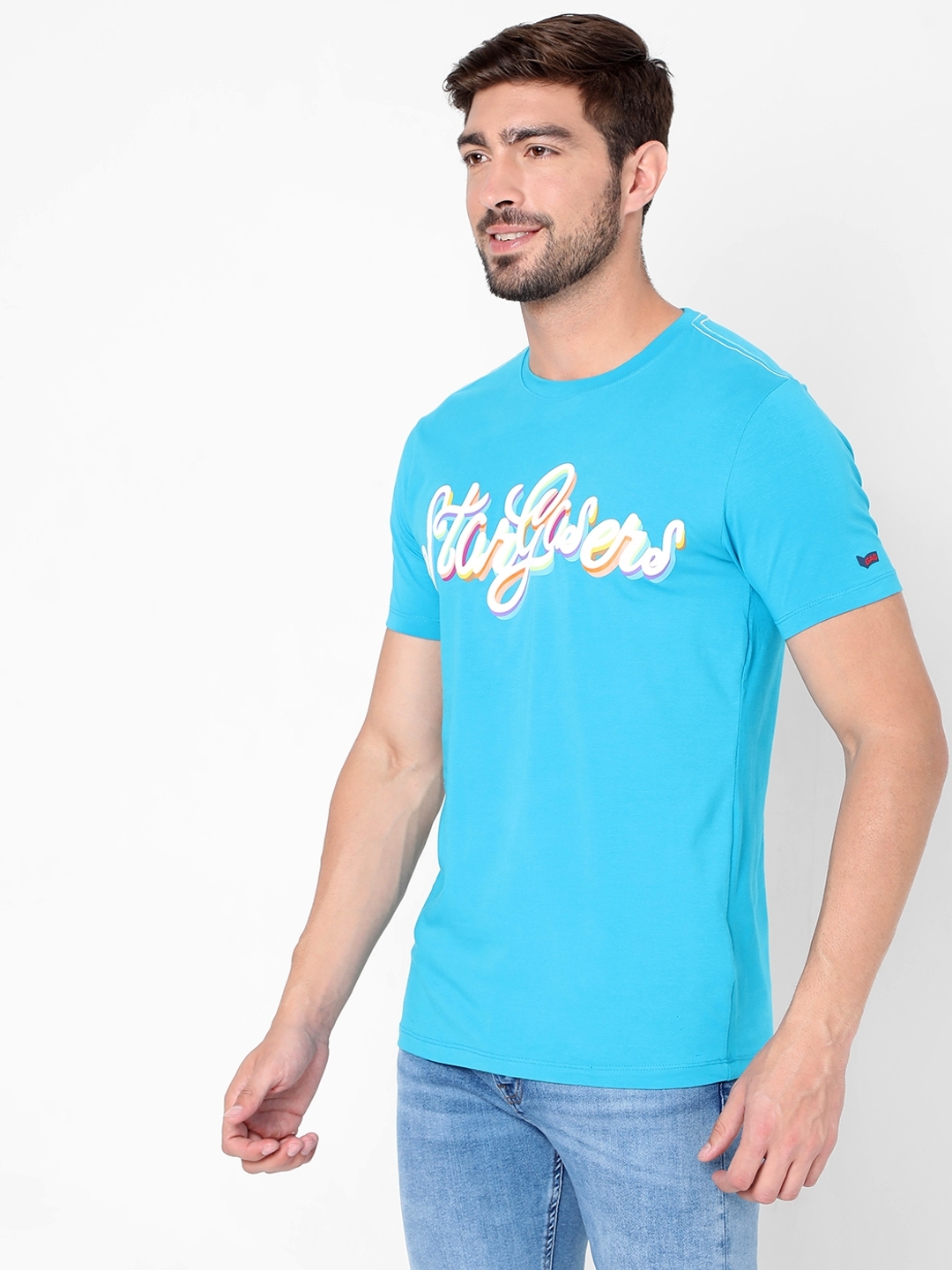 Typographic Print Slim Fit Crew-Neck T-shirt