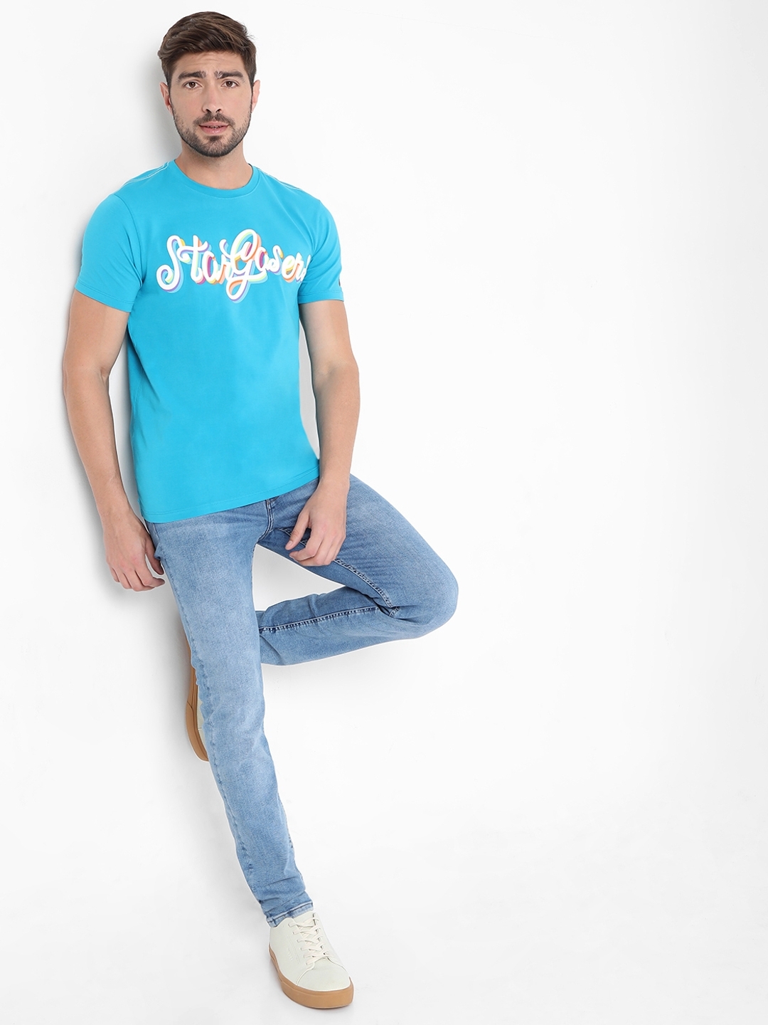 Typographic Print Slim Fit Crew-Neck T-shirt