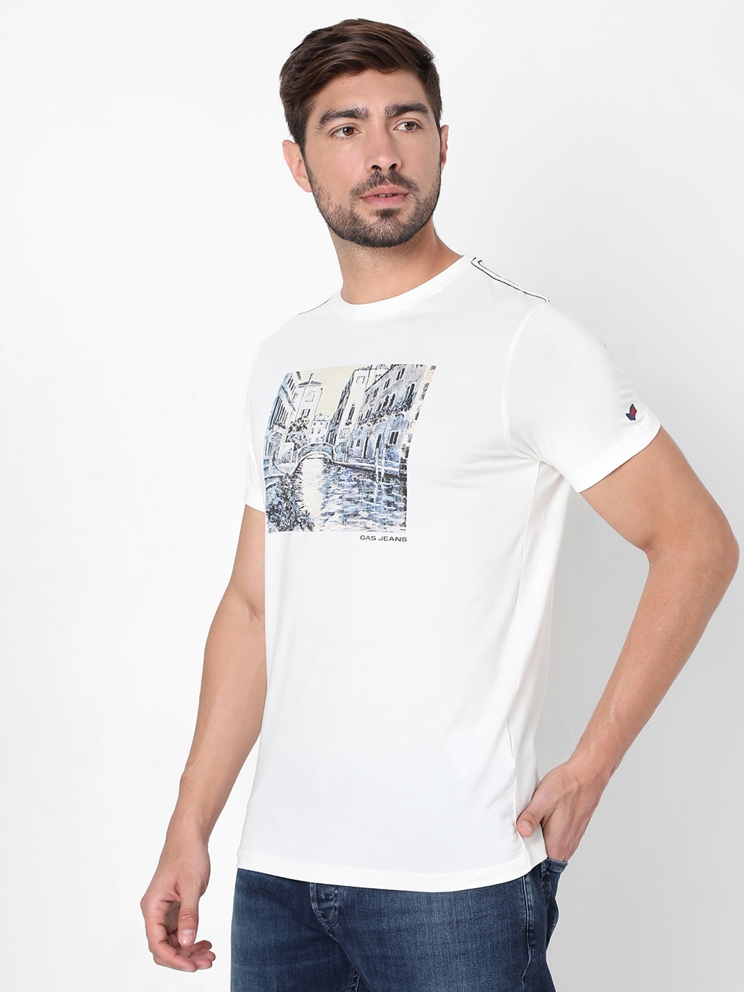 Venice Printed Slim Fit Crew-Neck T-shirt