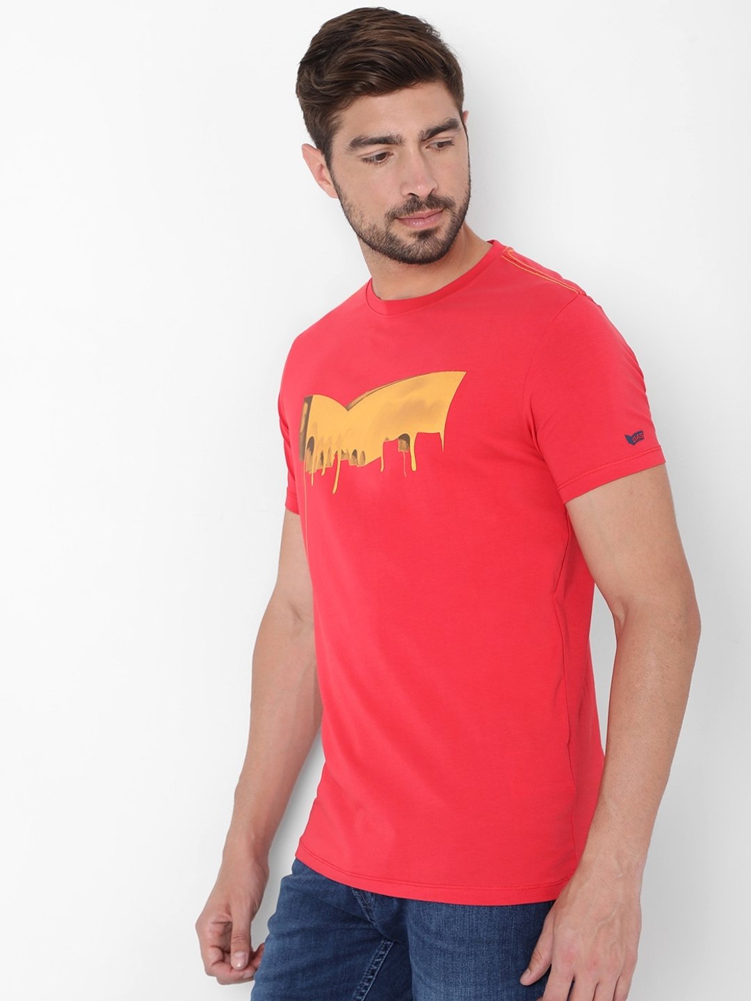 Logo Drip Slim Fit Crew-Neck T-shirt