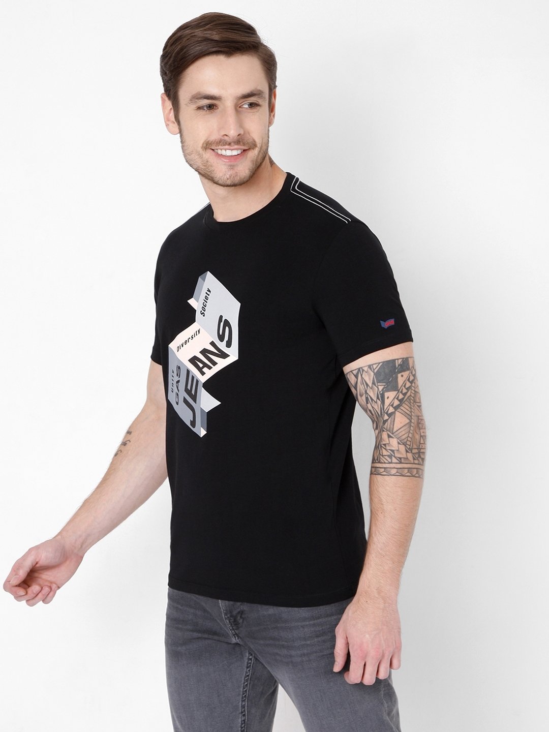 Folded Paper Slim Fit Crew-Neck T-shirt