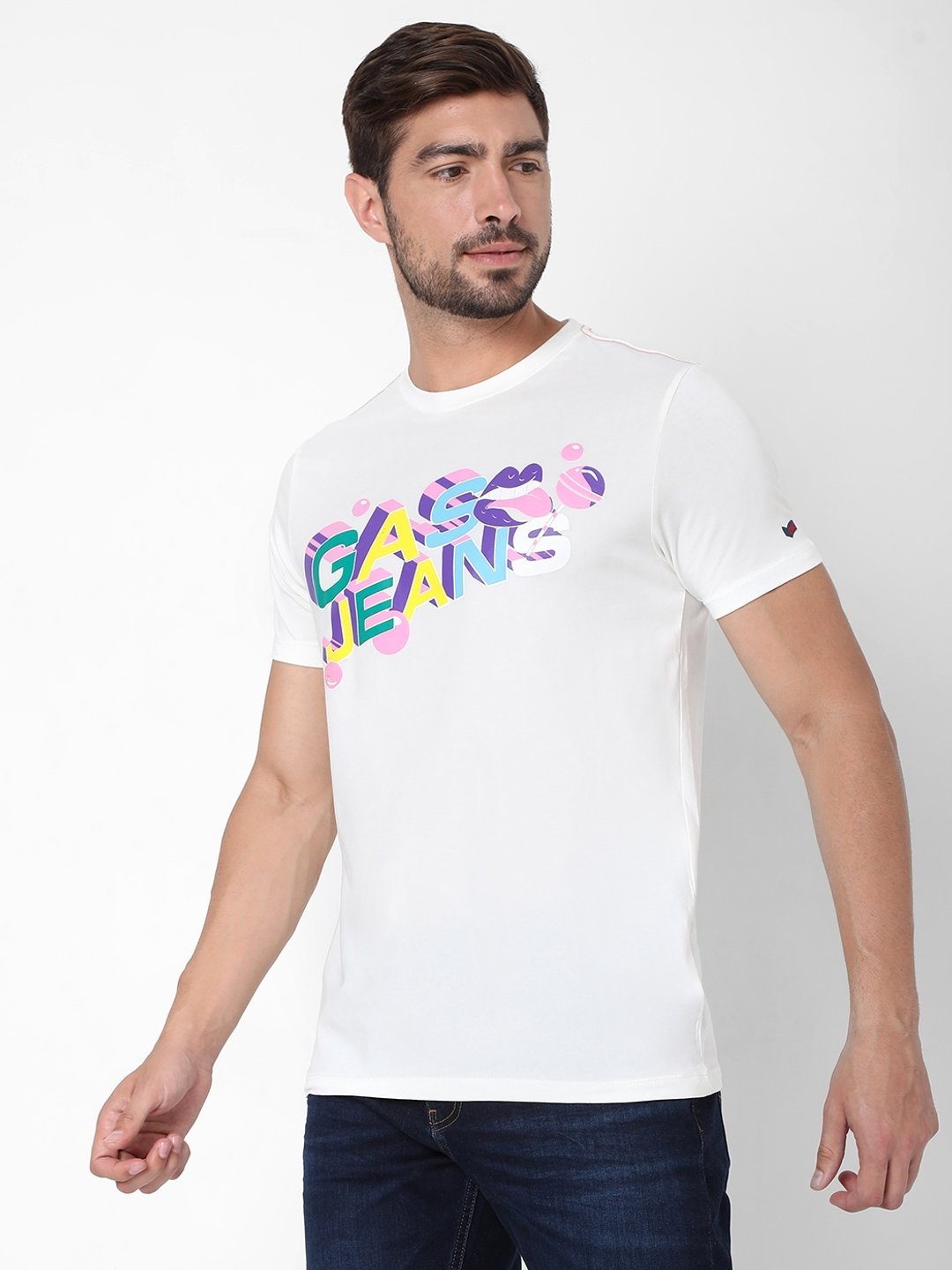 Tongue Printed Slim Fit Crew-Neck T-shirt