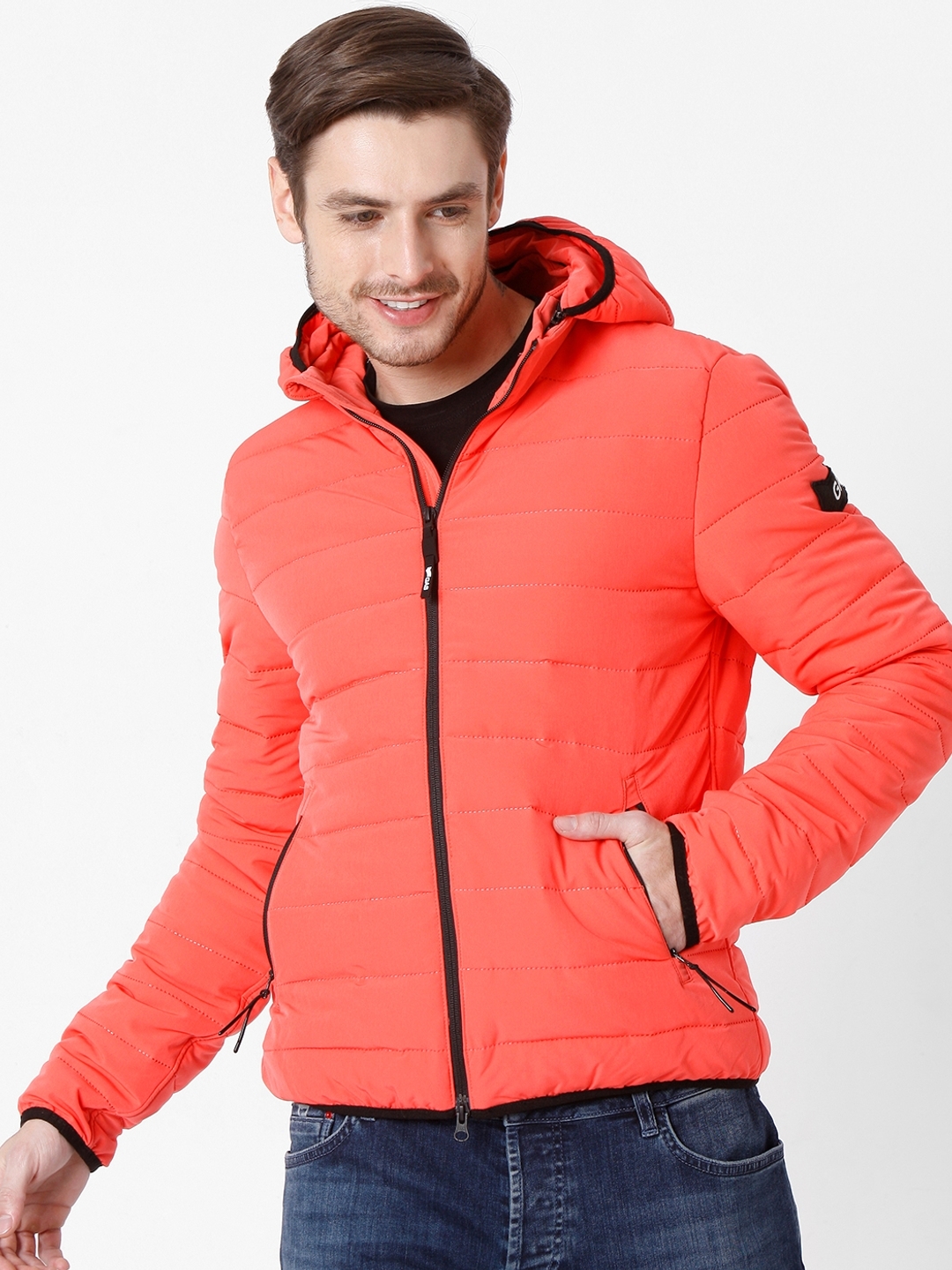 Mens fitted store down jacket