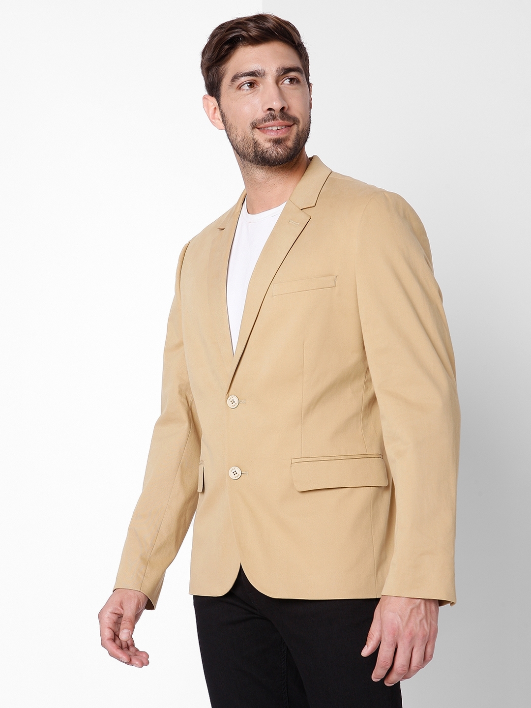 Single-Breasted Polyester Blazer