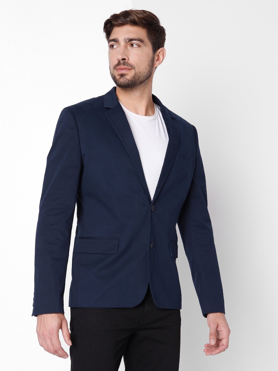 Single-Breasted Polycotton Blazer