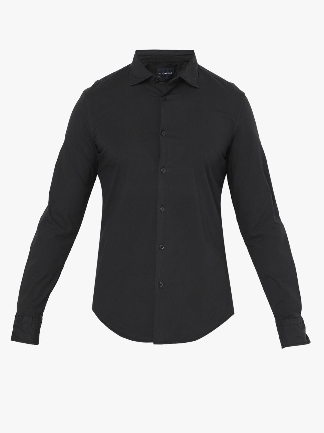 Slim Fit Shirt with Curved Hemline