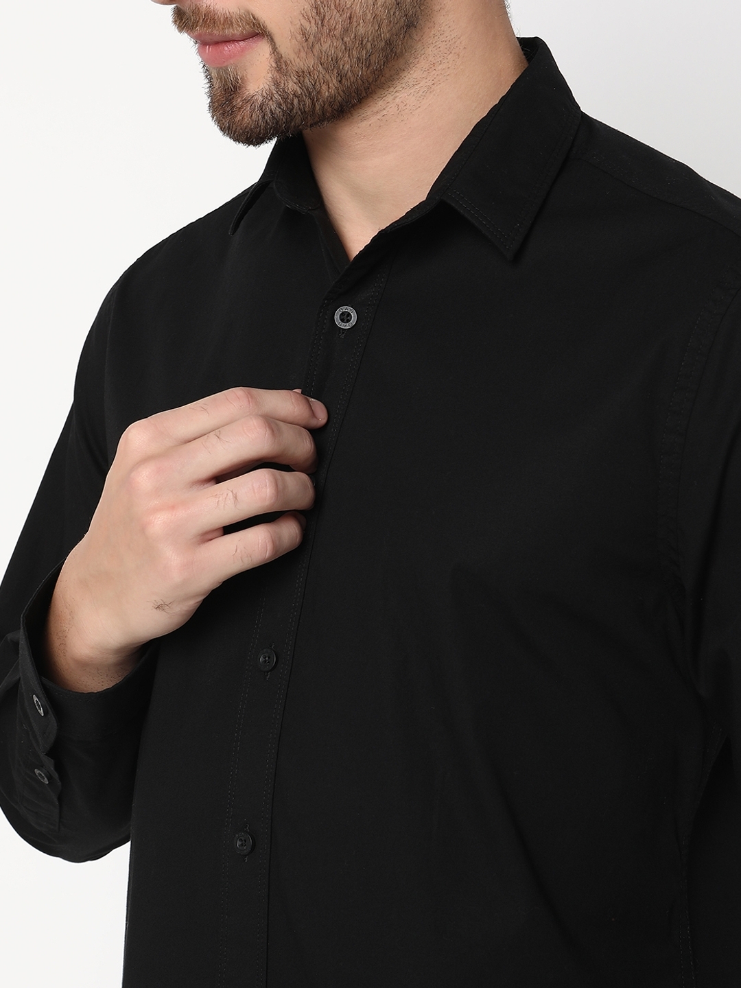 Regular Fit Full Sleeve Solid Cotton Lycra Shirts