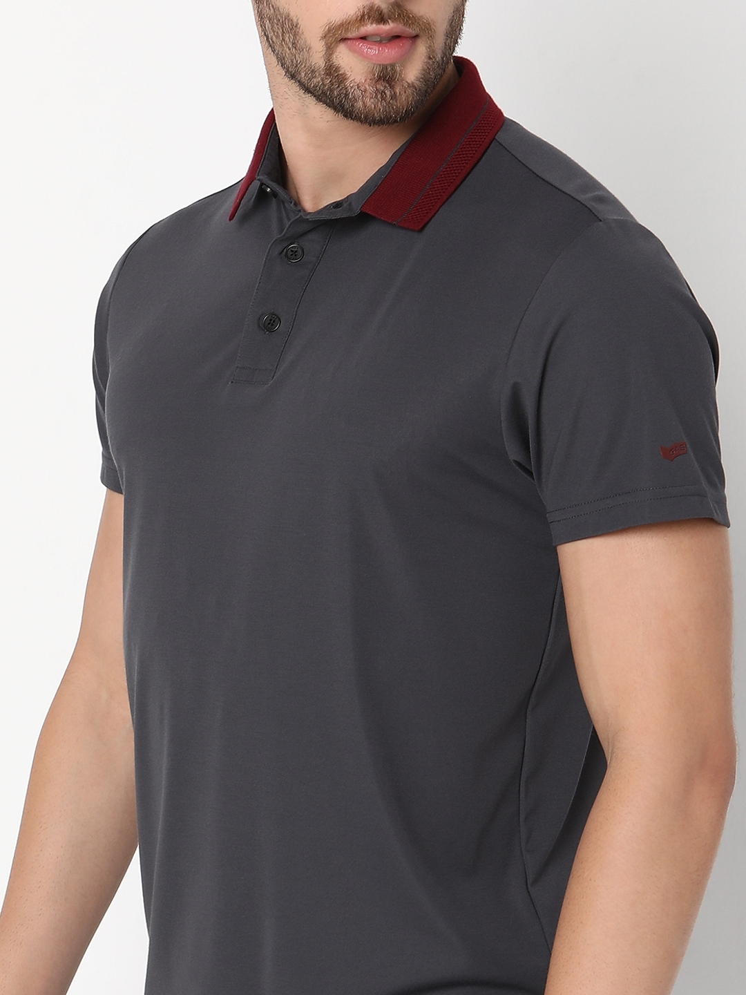 Slim Fit Half Sleeve Solid Tencil Nylon Polo T-Shirt