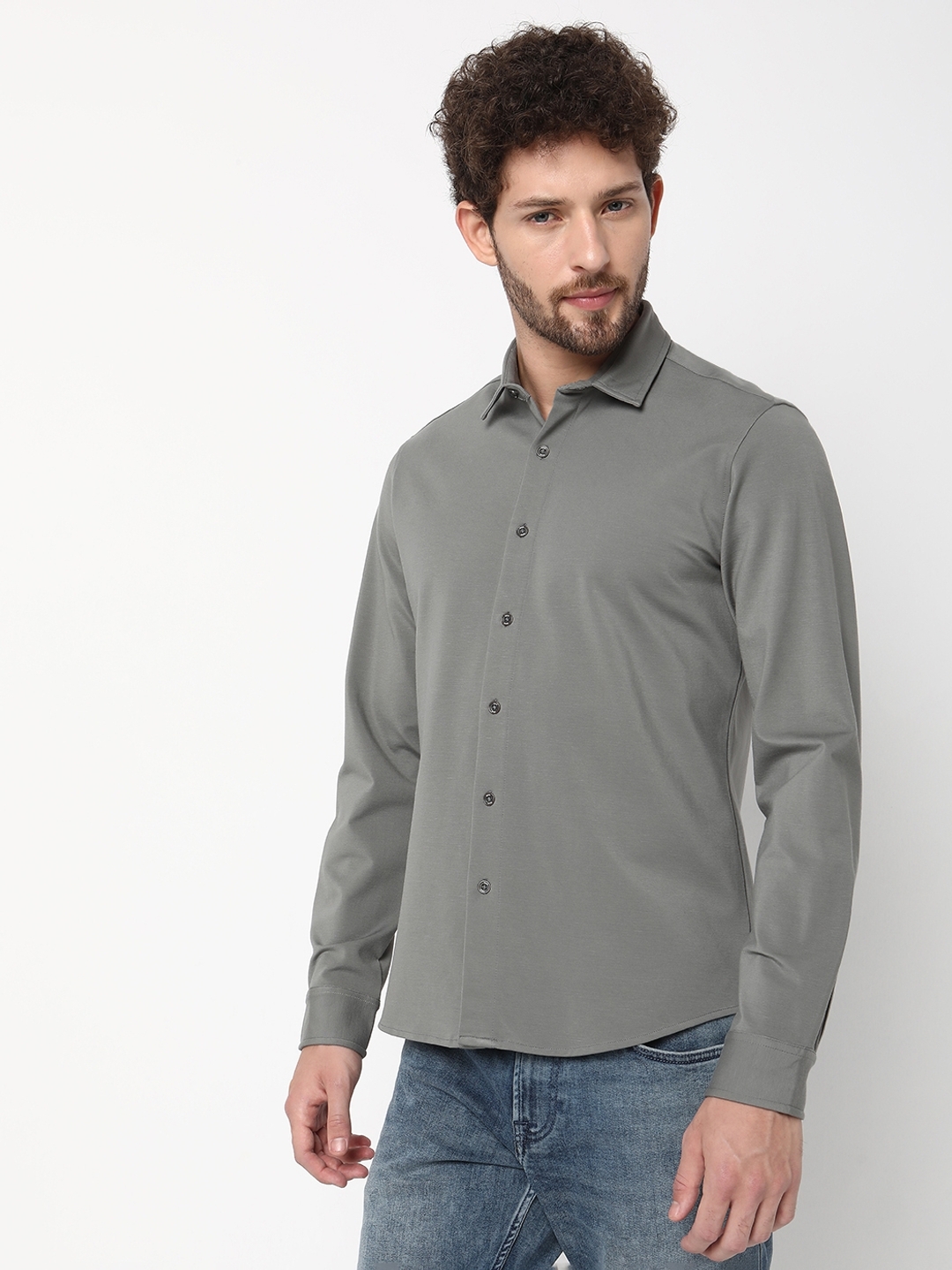 Regular Fit Full Sleeve Solid Nylon Shirts