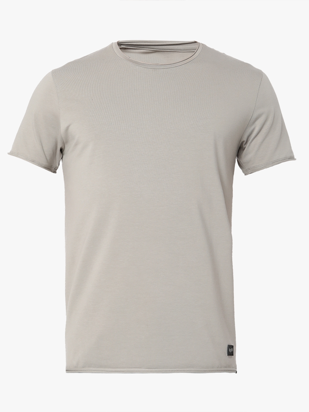 Slim Fit Short Sleeve Crew Neck Solid Cotton Lycra T-Shirt