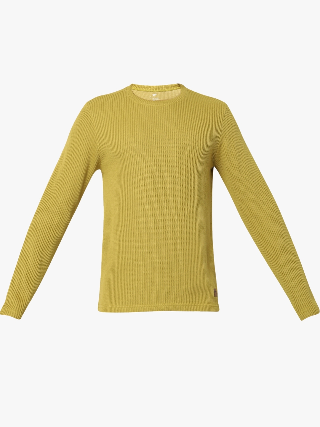 Regular Fit Full Sleeve Rib Neck Colourblock Knitted Sweater