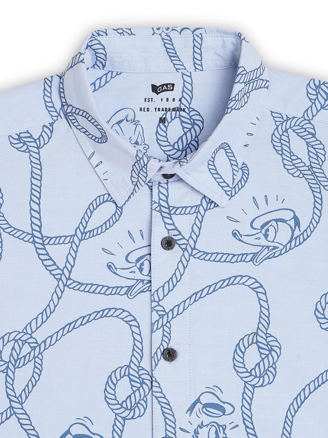 Donald Duck All Over Printed Full Sleeve Shirt with Classic Collar