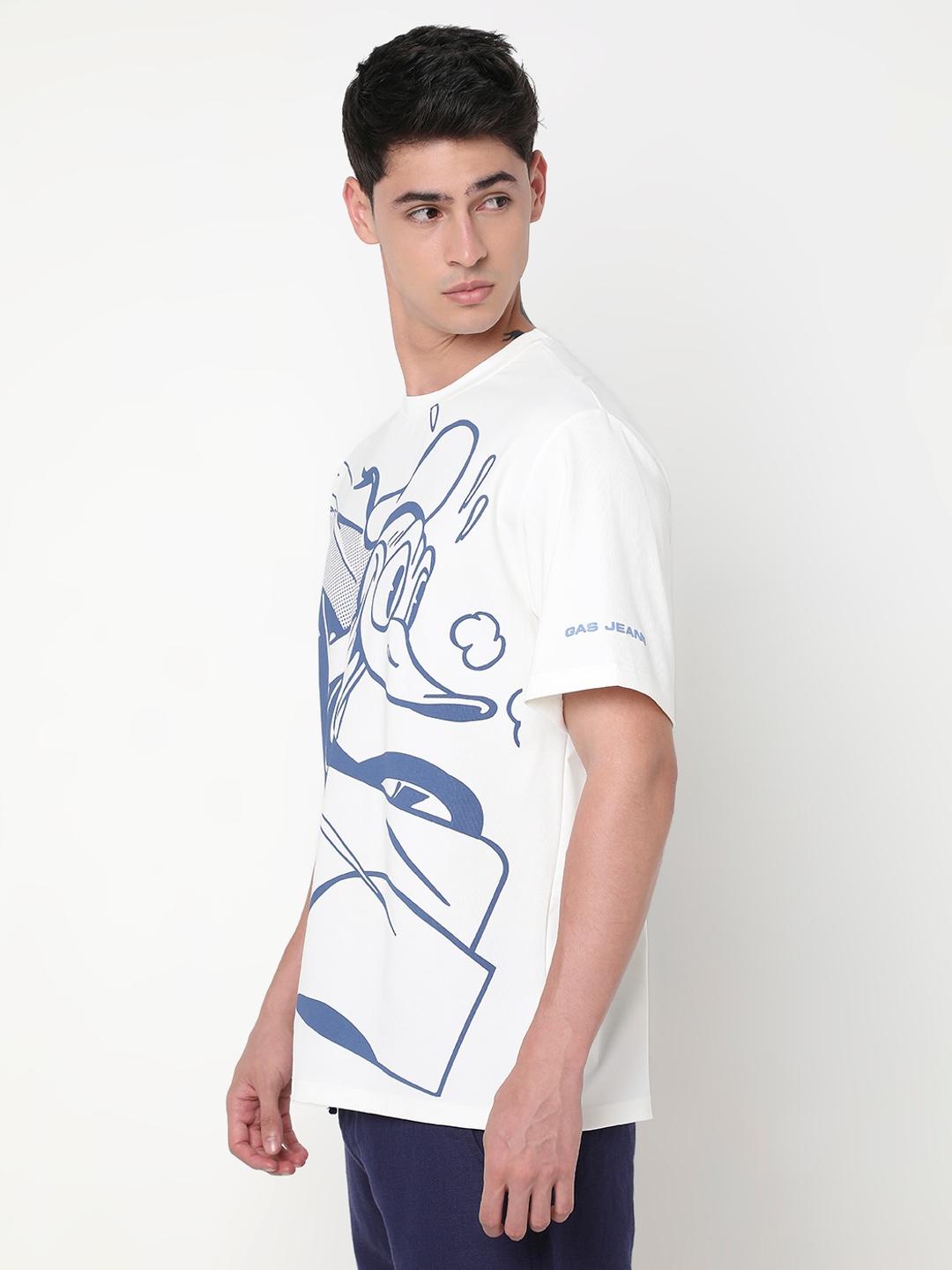 Donald Duck Boxy Fit Printed Round Neck T-Shirt with Short Sleeve