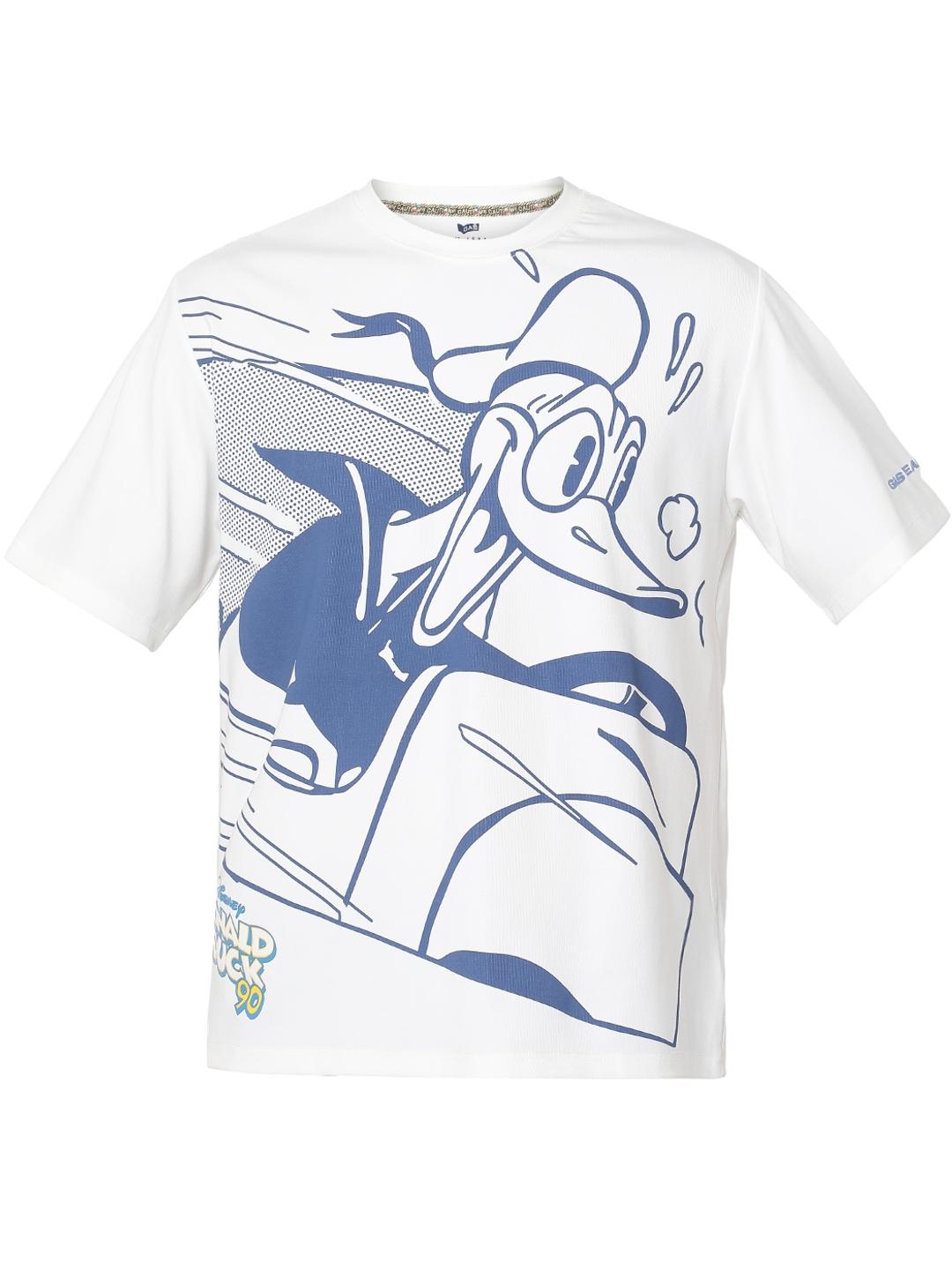 Donald Duck Boxy Fit Printed Round Neck T-Shirt with Short Sleeve