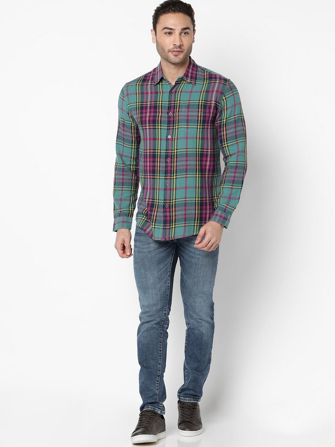 Flix Checked Slim Fit Shirt