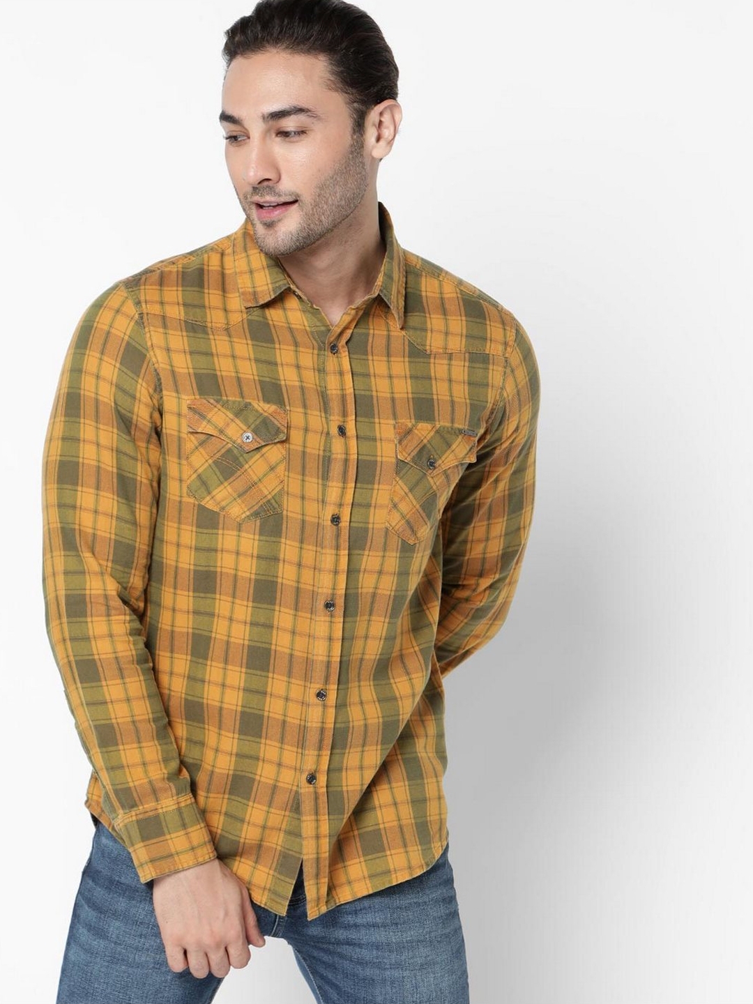 Kant Checked Slim Fit Cotton Shirt