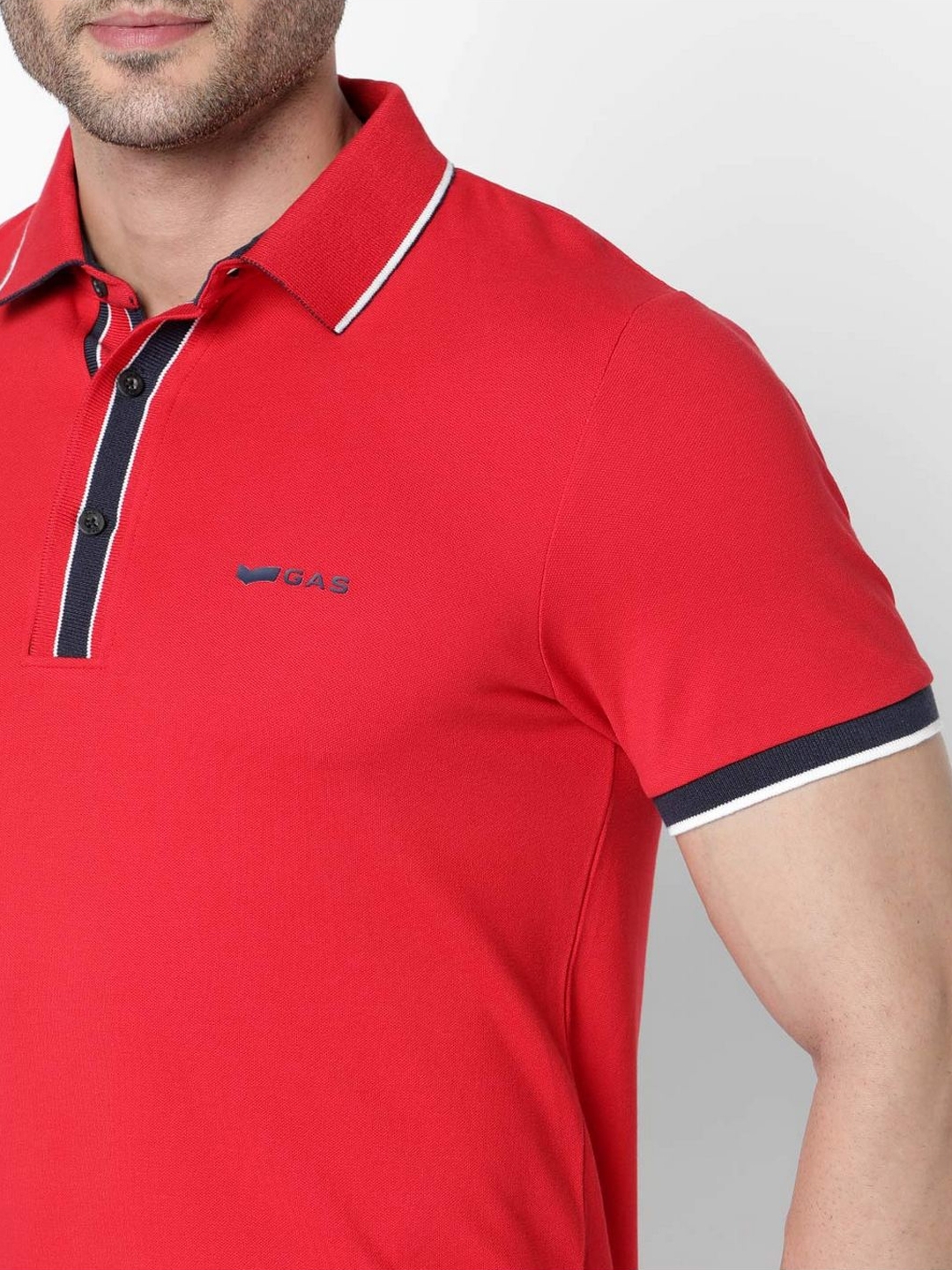 AGAP Solid Red Slim Fit Polo T-shirt
