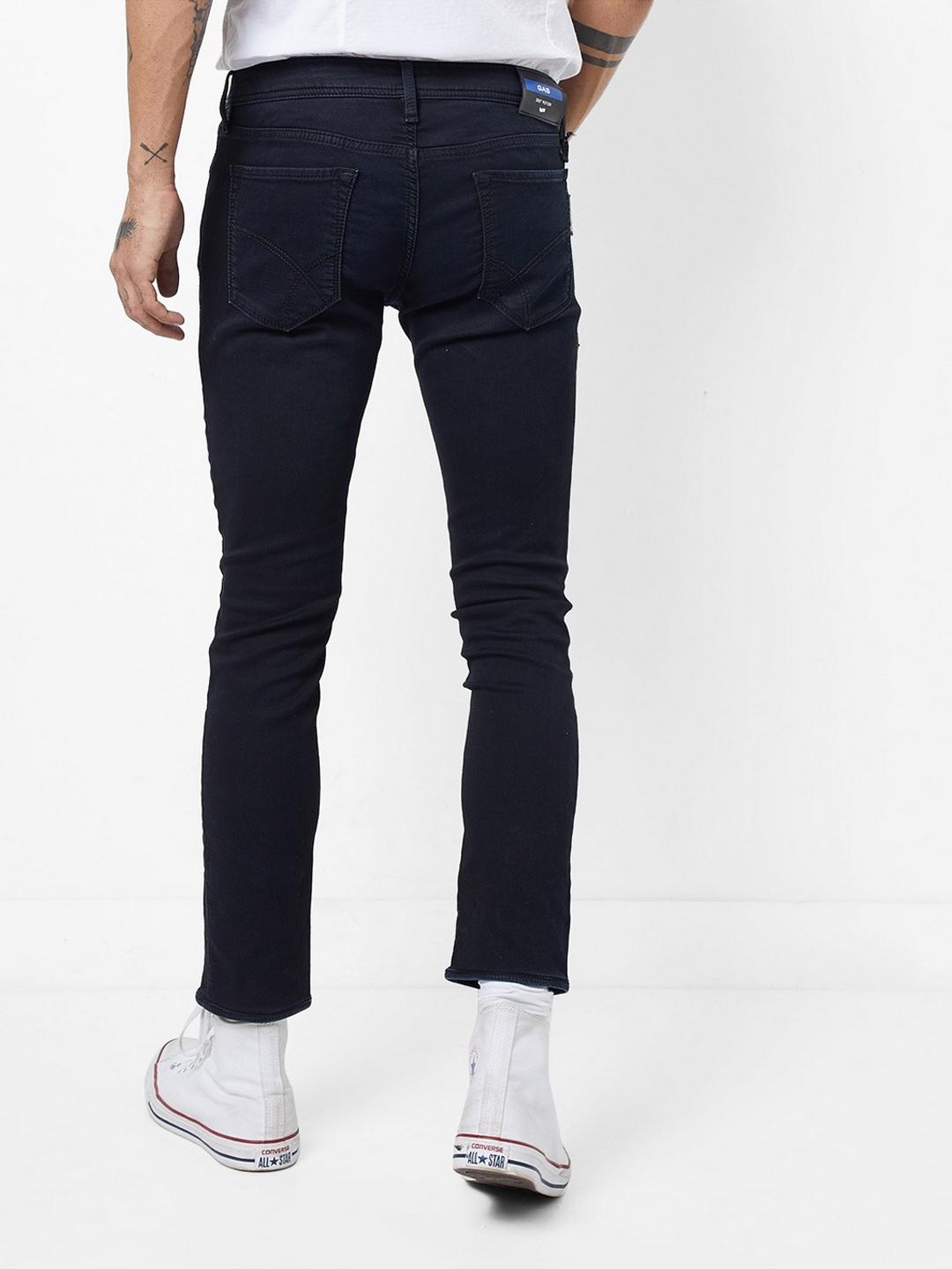 Men's Sax Zip Skinny Fit Black Jeans