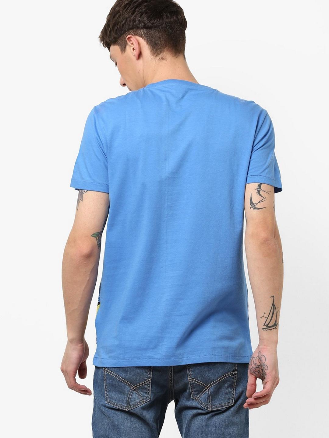 Men's Scuba/s printed crew neck blue t-shirt