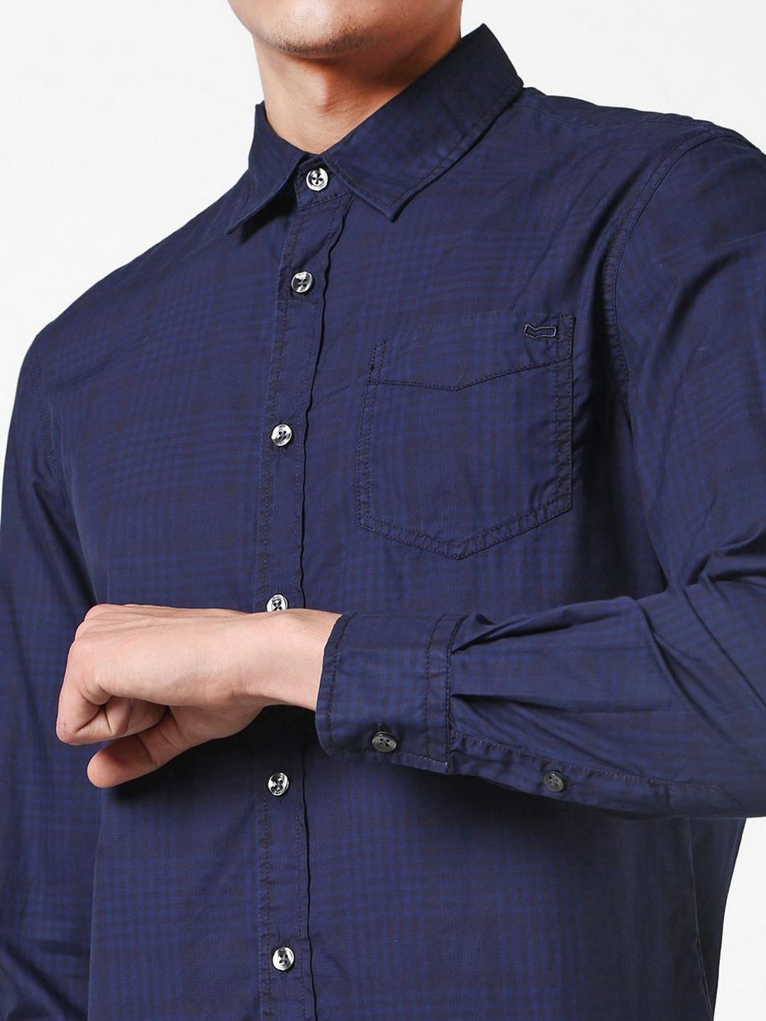 Men's Dyami blue checks shirt