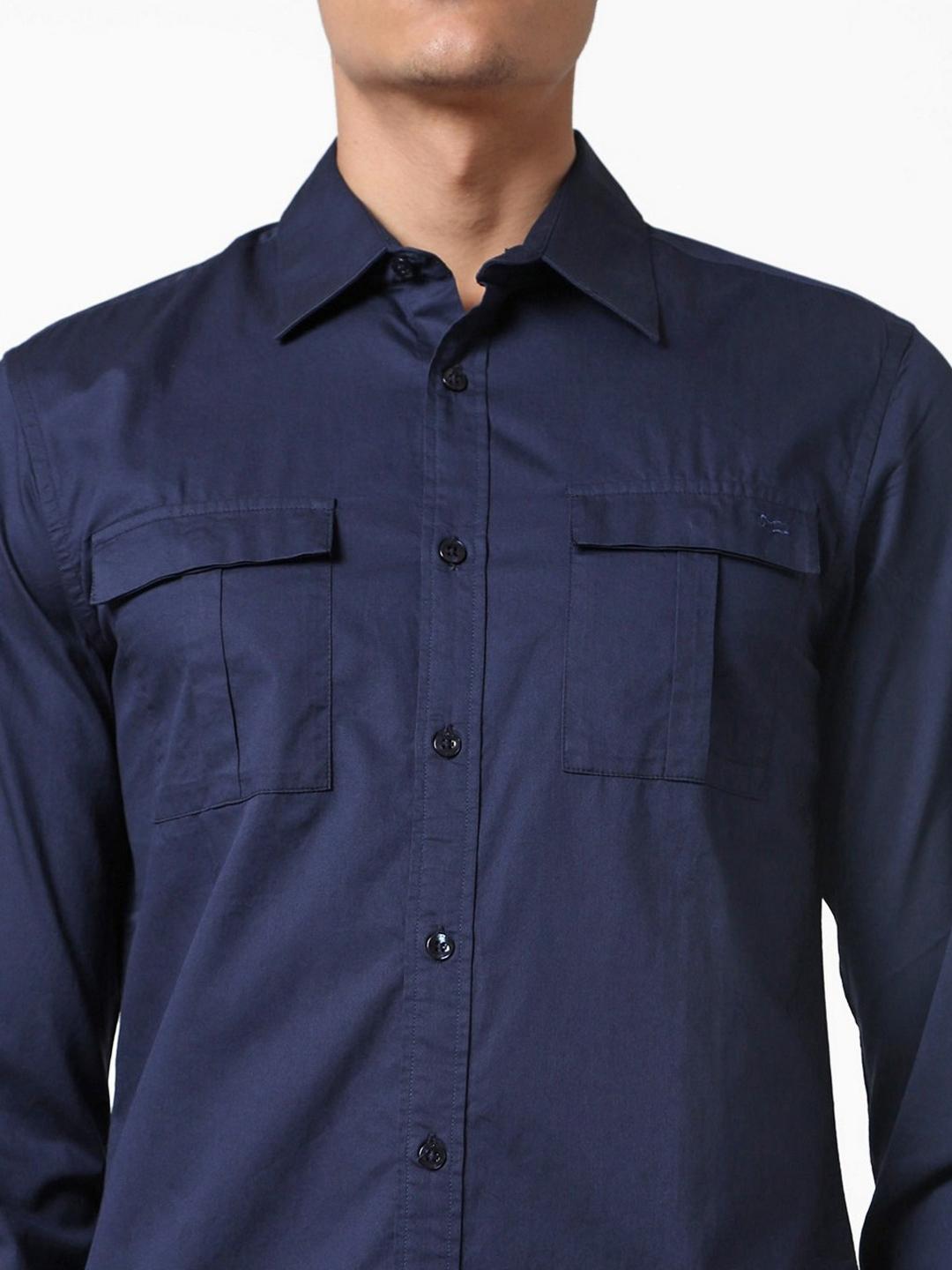 Men's Abner solid blue shirt