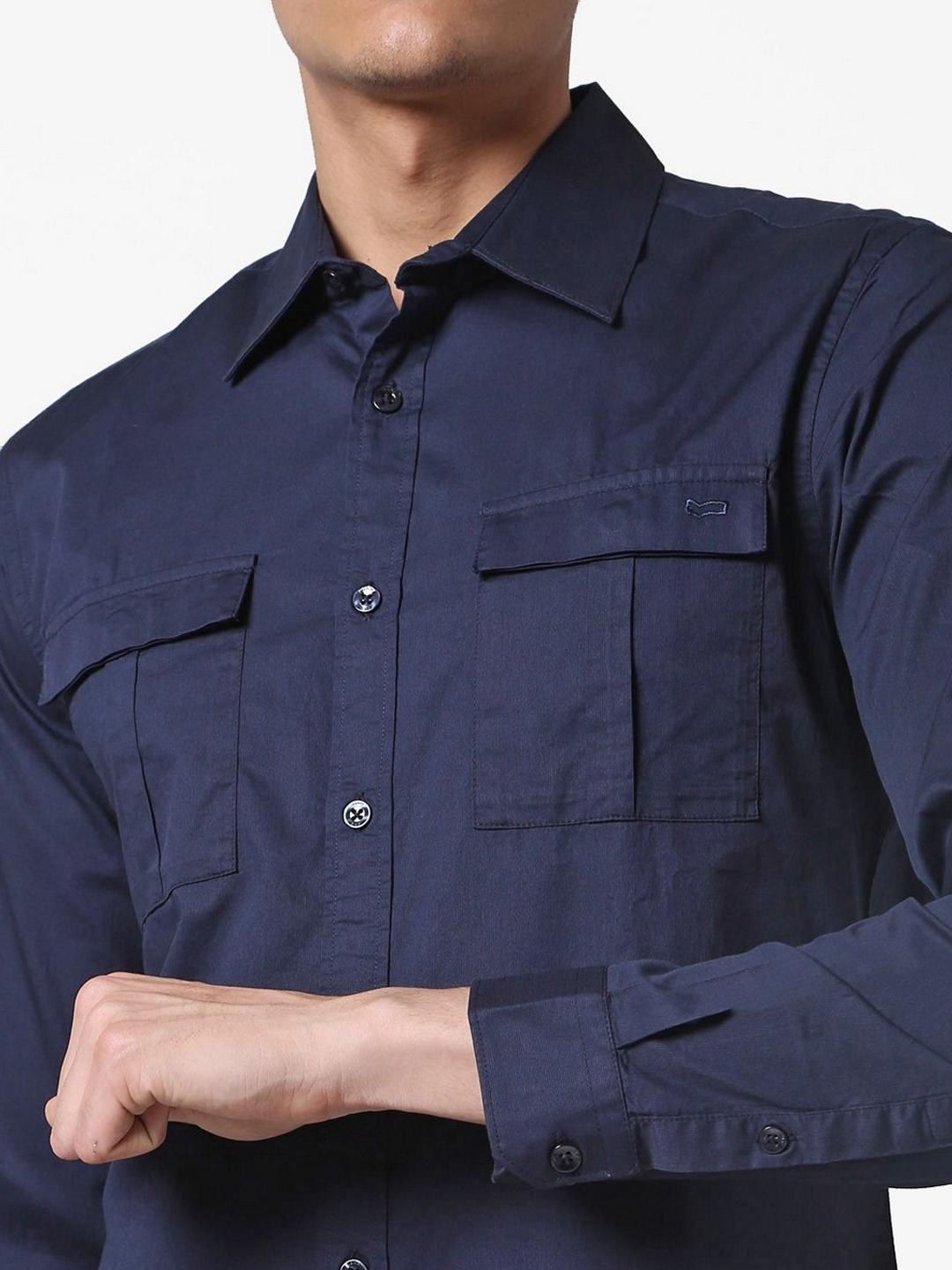 Men's Abner solid blue shirt