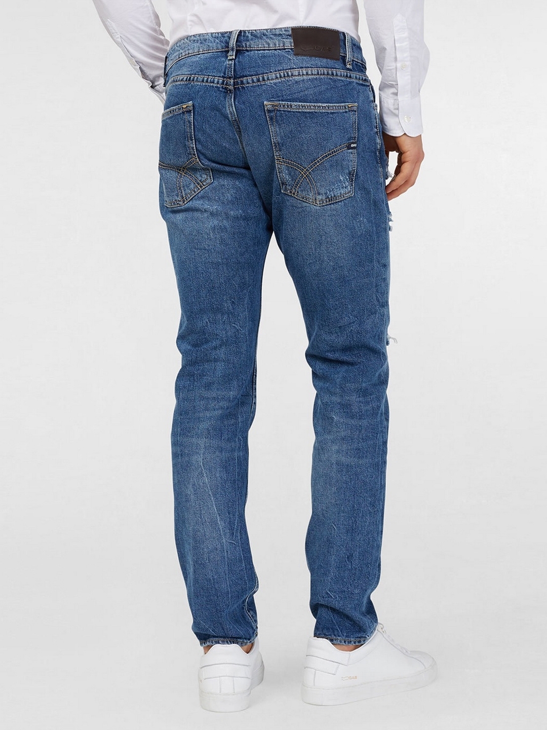 Men's Norton Carrot Fit Blue Distress Jeans