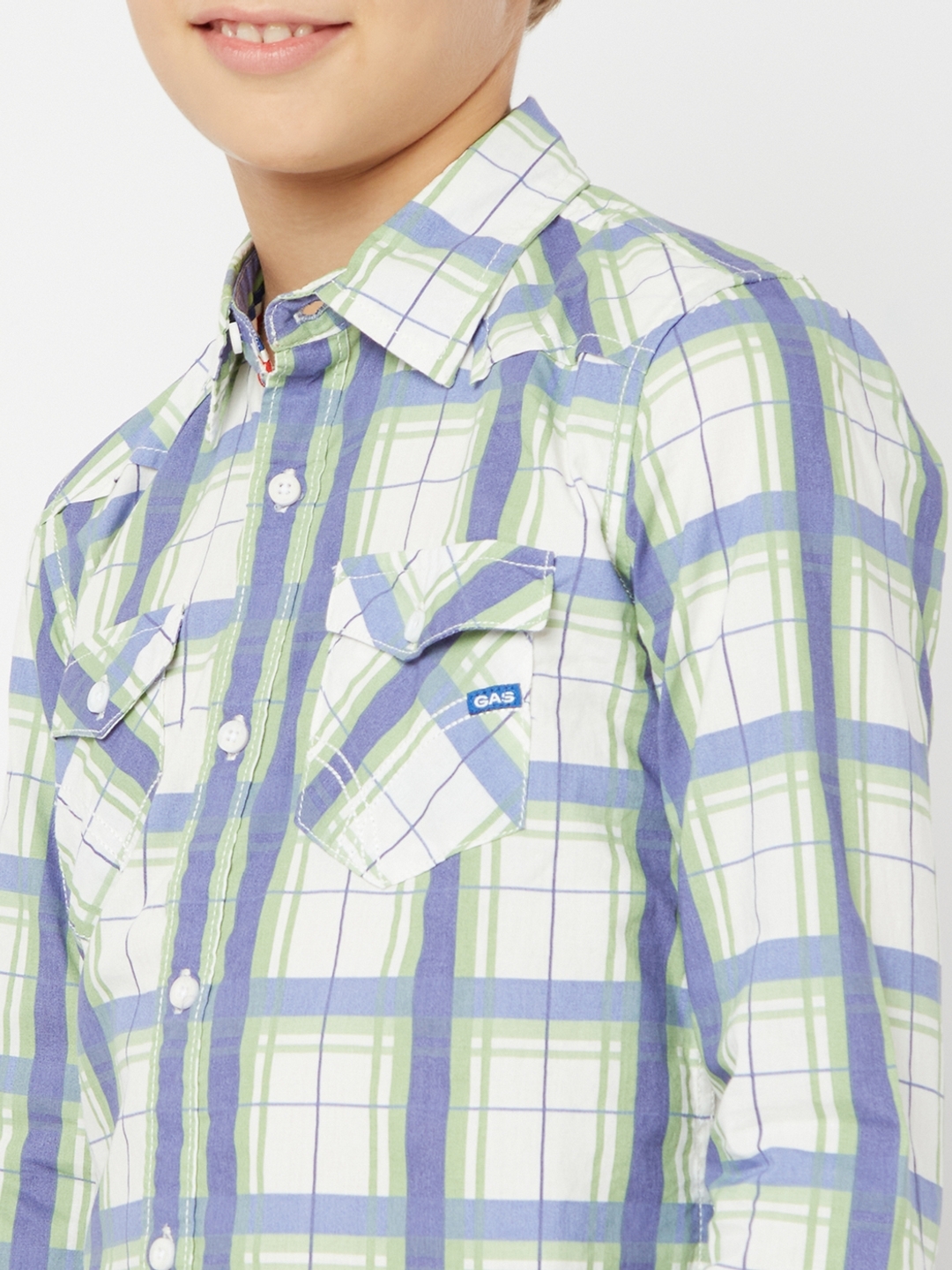 Lanzo Checked Slim Fit Shirt with Flap Pockets