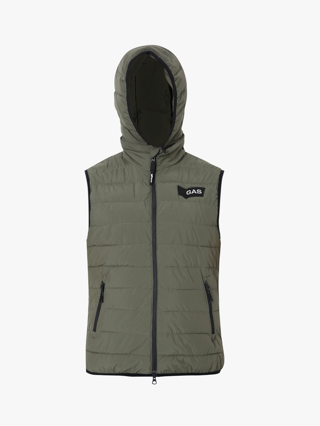 Leo Stitch Quilted Hooded Gilet