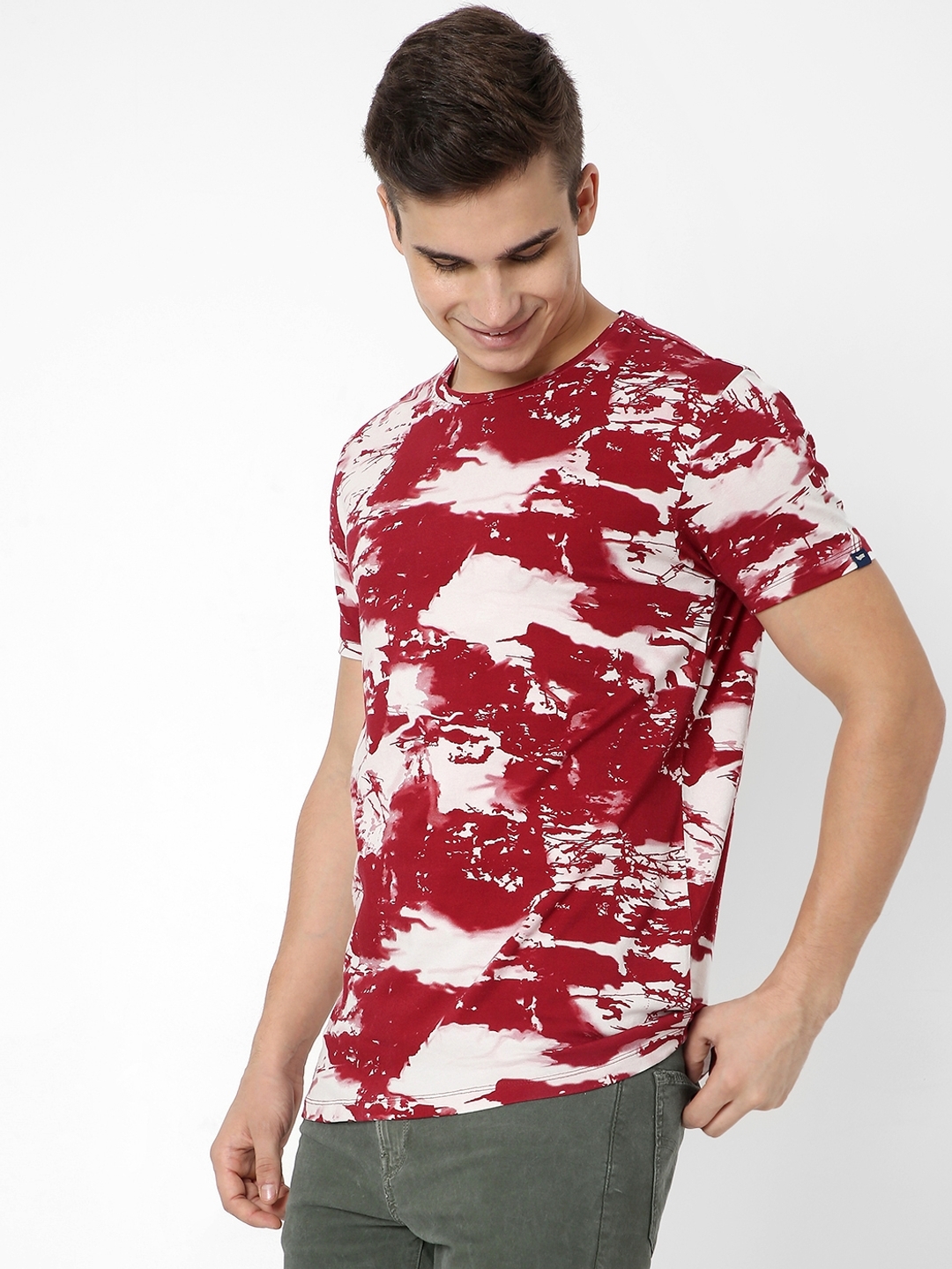 Printed Slim Fit Crew-Neck T-shirt