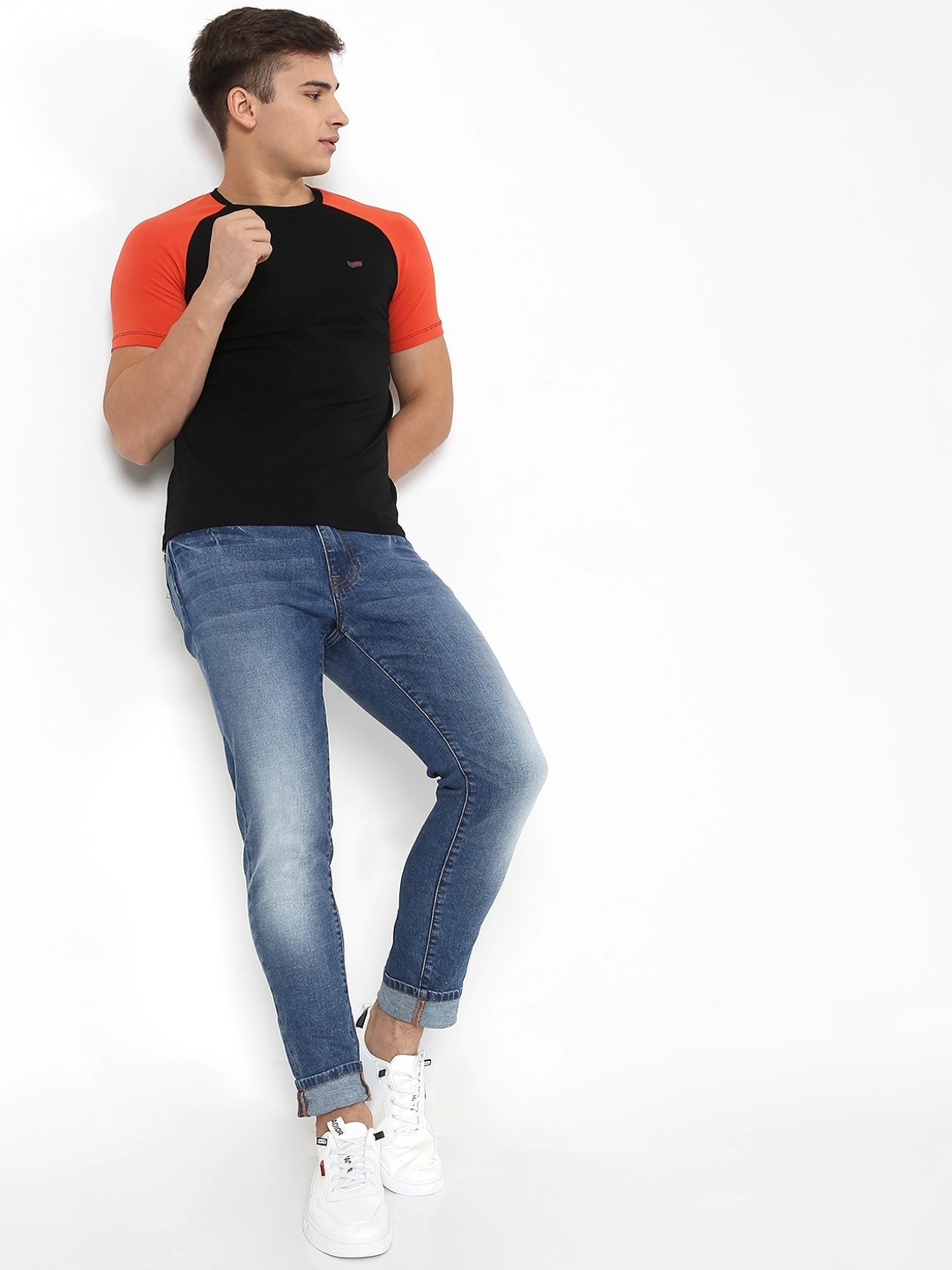 Colourblock Slim Fit Crew-Neck T-shirt