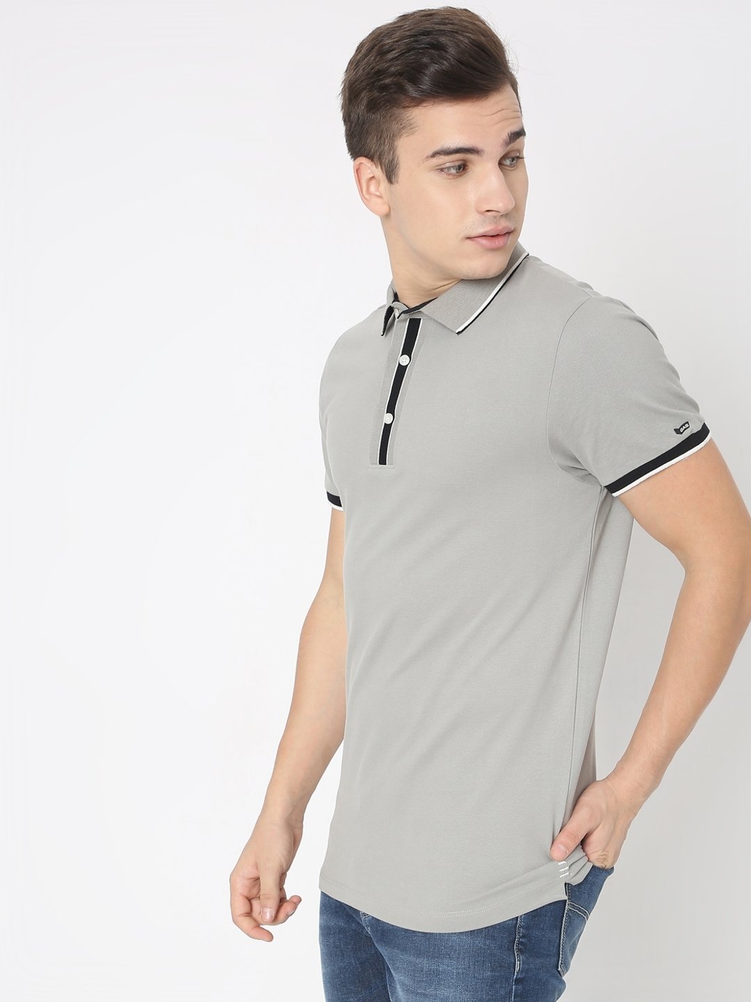 Slim Fit Polo T-shirt with Contrast Tipping