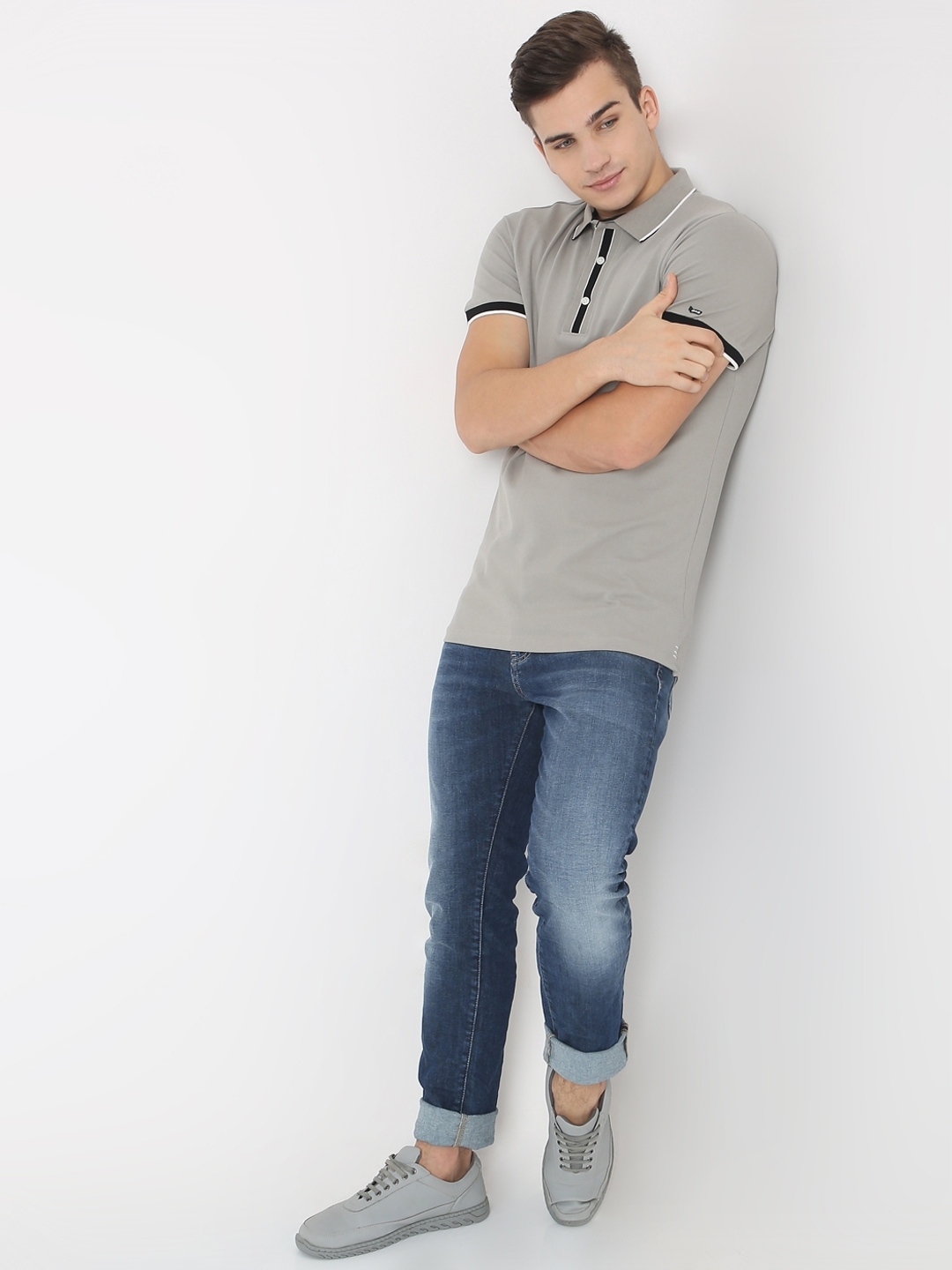 Slim Fit Polo T-shirt with Contrast Tipping