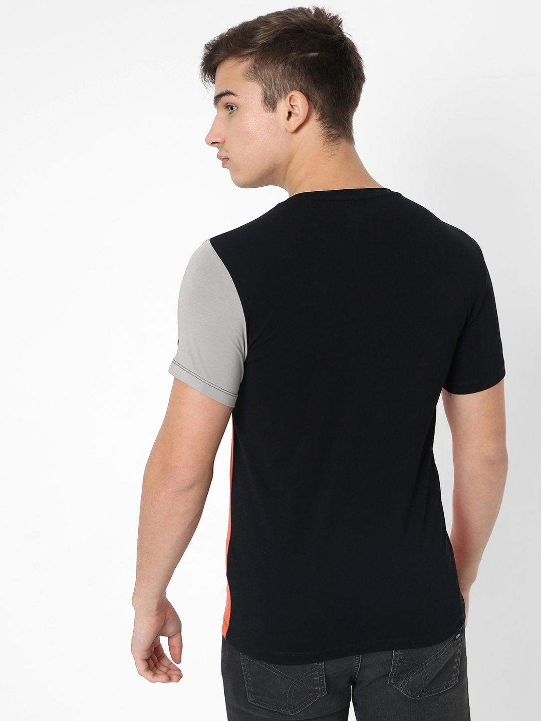 Colourblock Slim Fit Crew-Neck T-shirt