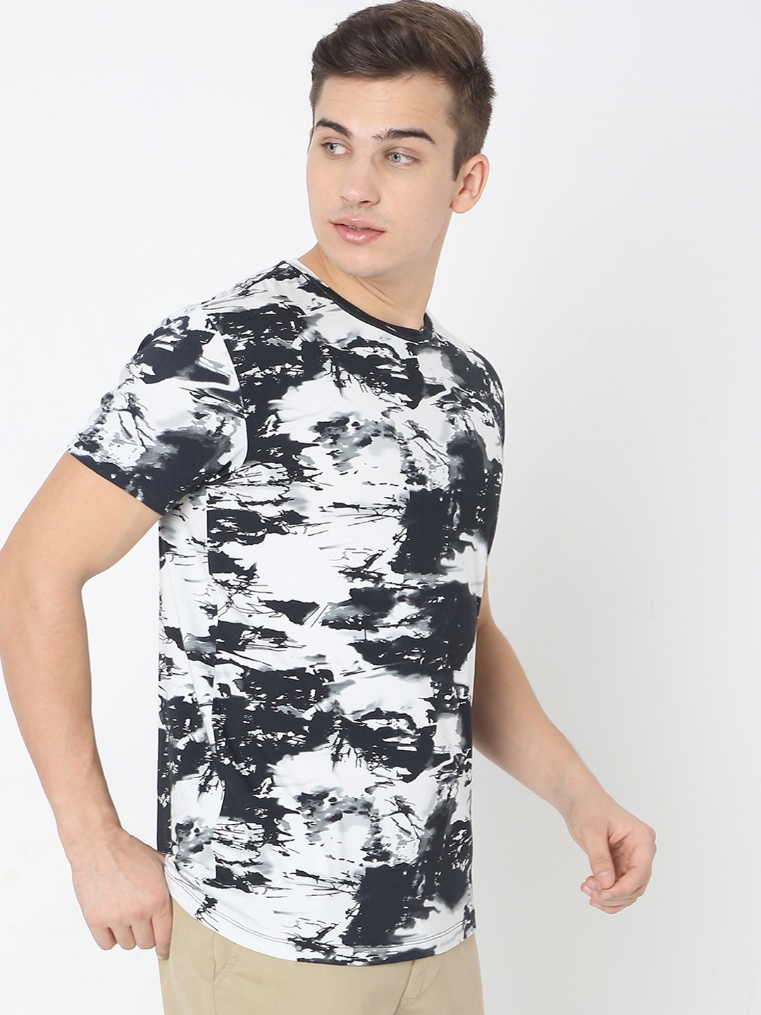 Printed Slim Fit Crew-Neck T-shirt