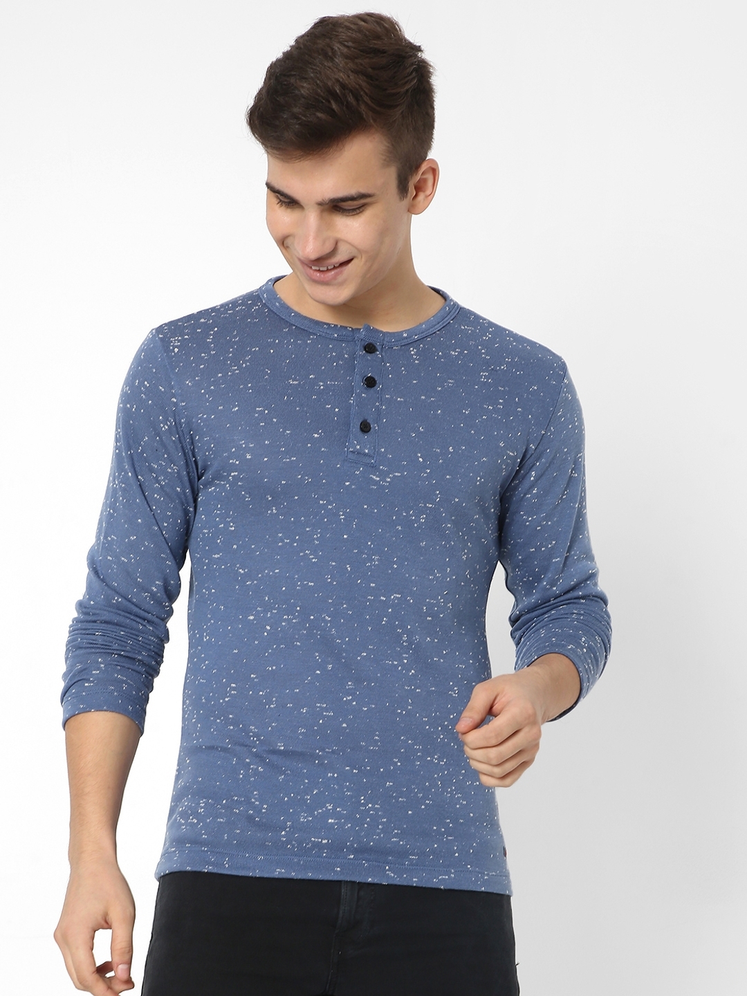 Mens henley slim store fit