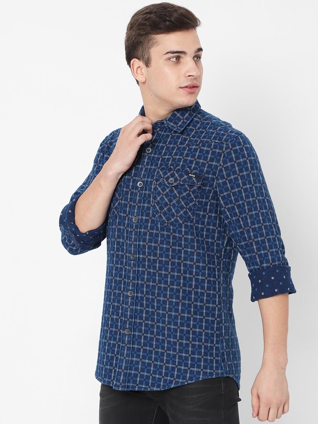 Kant Checked Slim Fit Shirt with Buttoned Flap Pockets