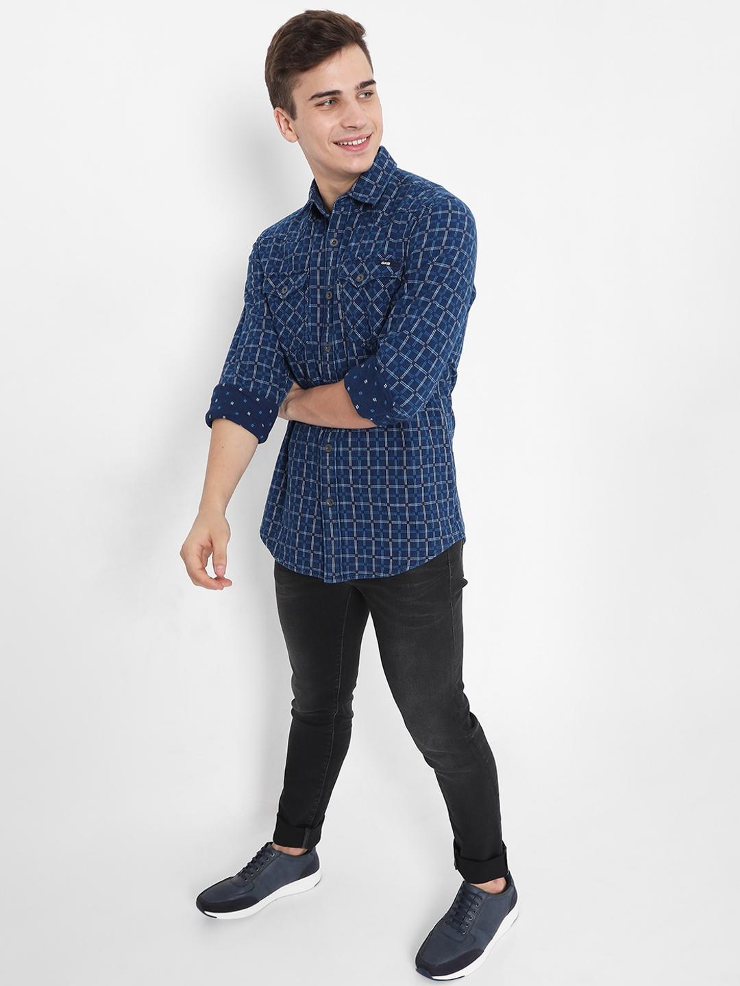 Kant Checked Slim Fit Shirt with Buttoned Flap Pockets