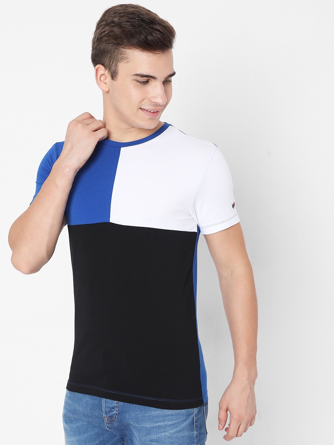 Colourblock Slim Fit Crew-Neck T-shirt