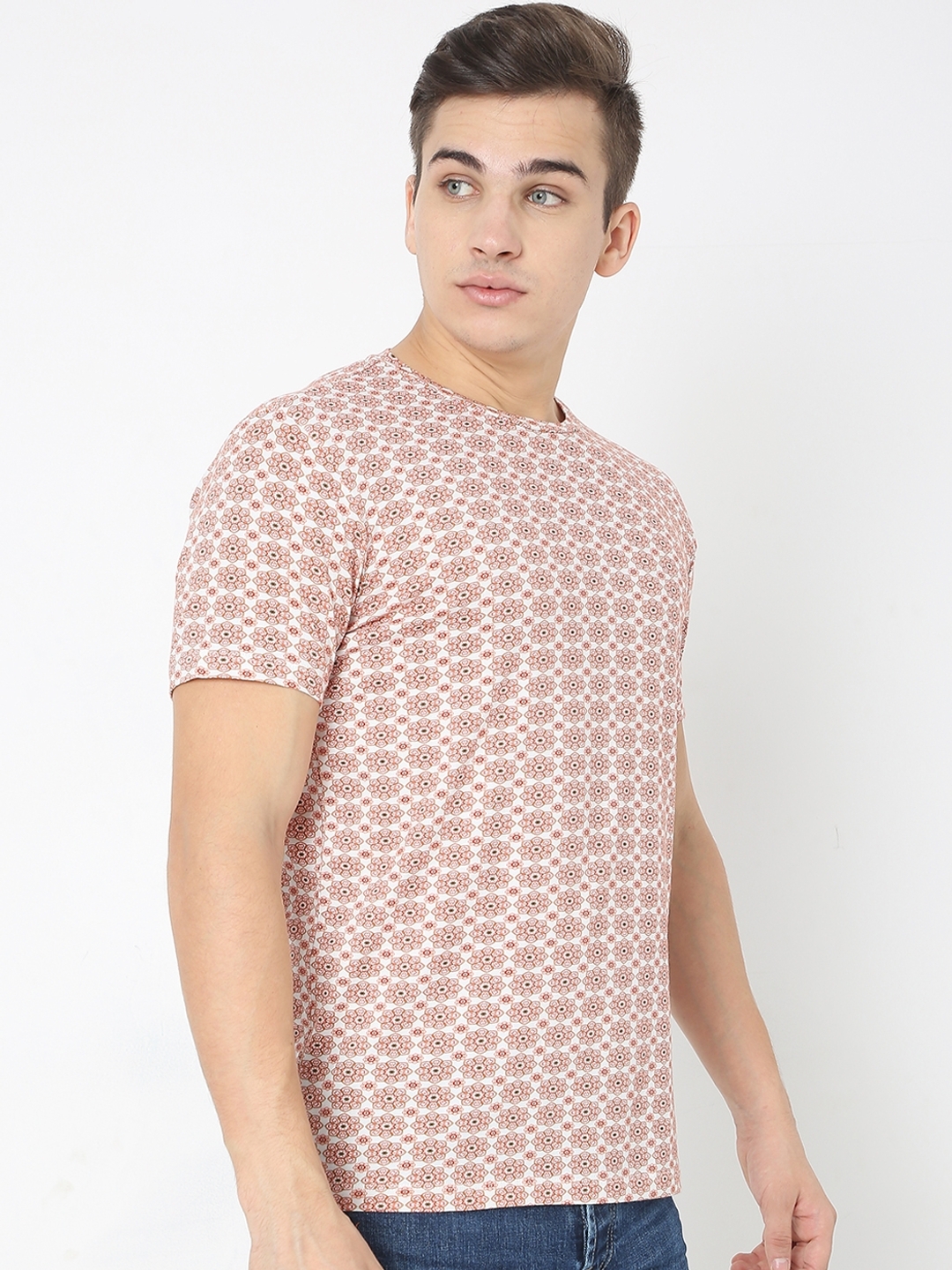 Floral Print Slim Fit Crew-Neck T-shirt