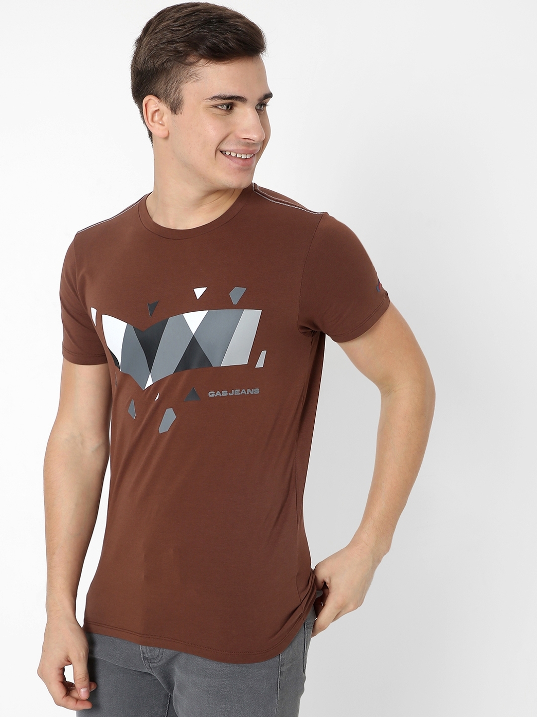 Graphic Print Slim Fit Crew-Neck T-shirt