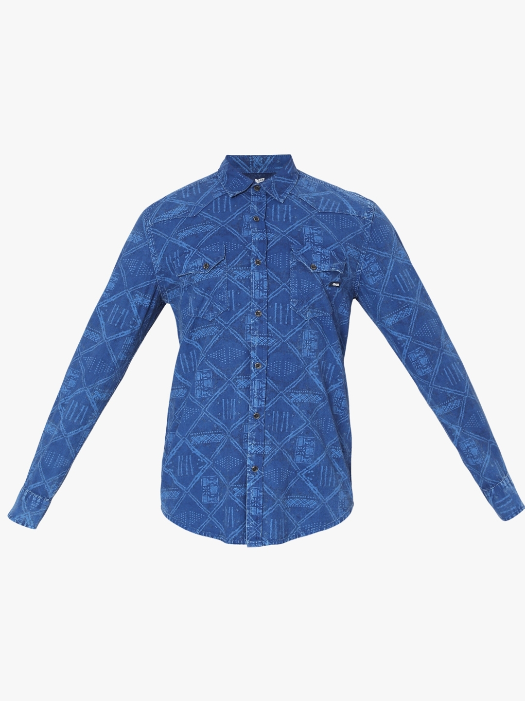 Victor Printed Slim Fit Shirt with Buttoned Flap Pockets