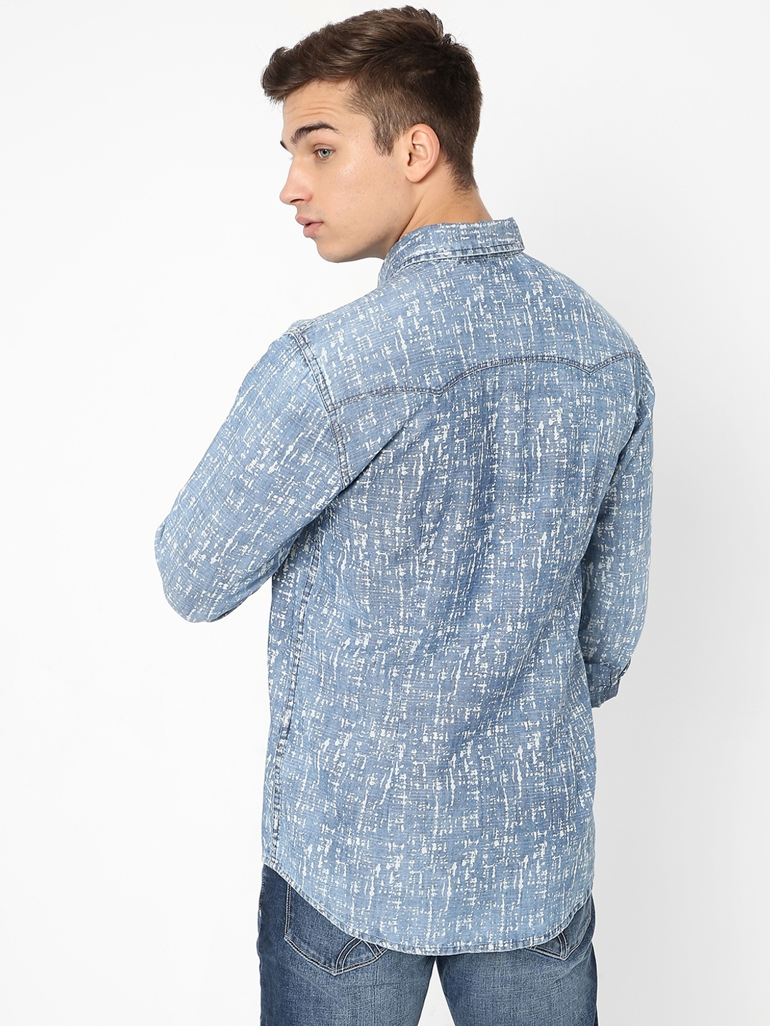 Sir Det Printed Slim Fit Shirt with Buttoned Flap Pockets