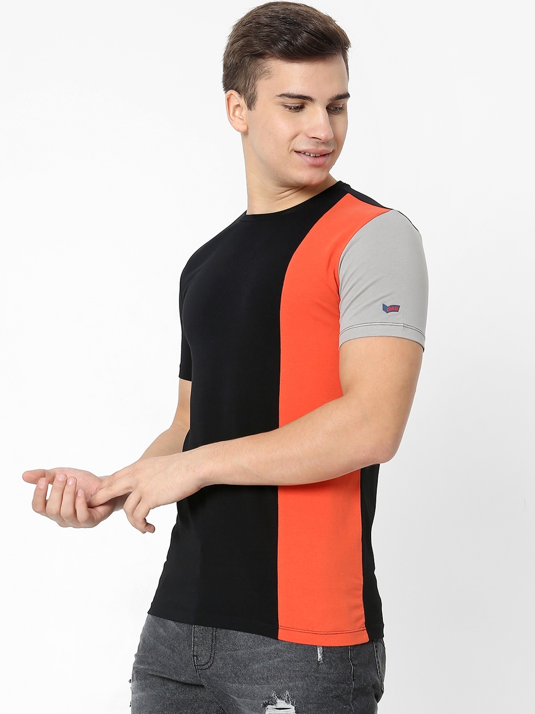 Colourblock Slim Fit Crew-Neck T-shirt