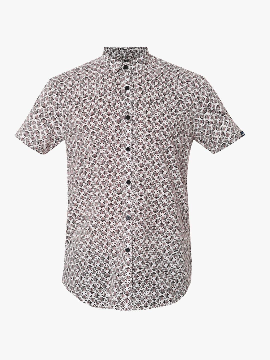 Camp Collar Printed Slim Fit Shirt with Patch Pocket