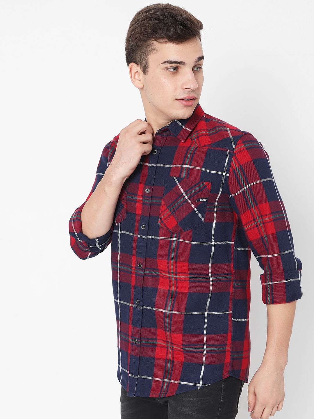 Kant Checked Slim Fit Shirt with Patch Pockets