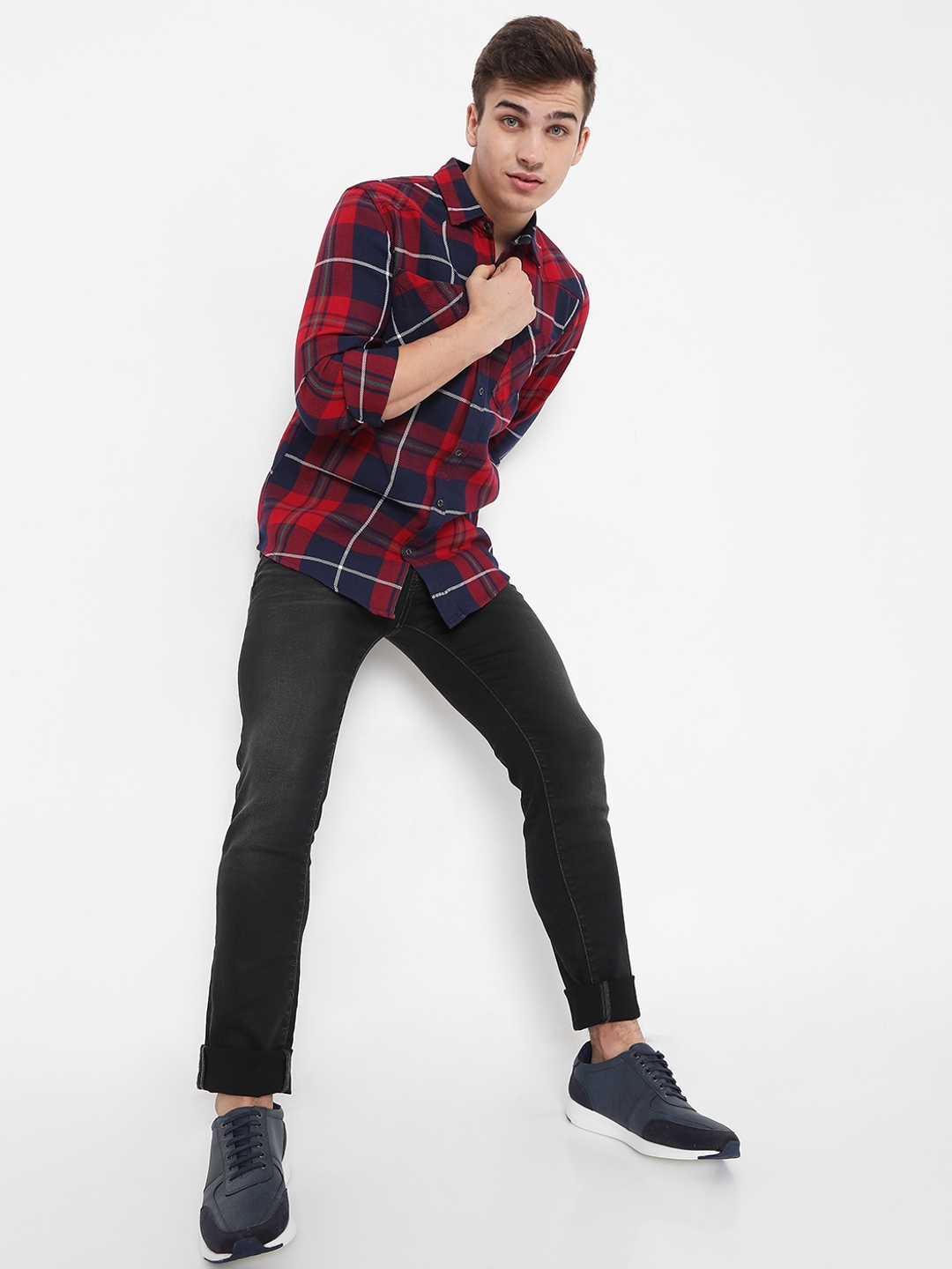 Kant Checked Slim Fit Shirt with Patch Pockets