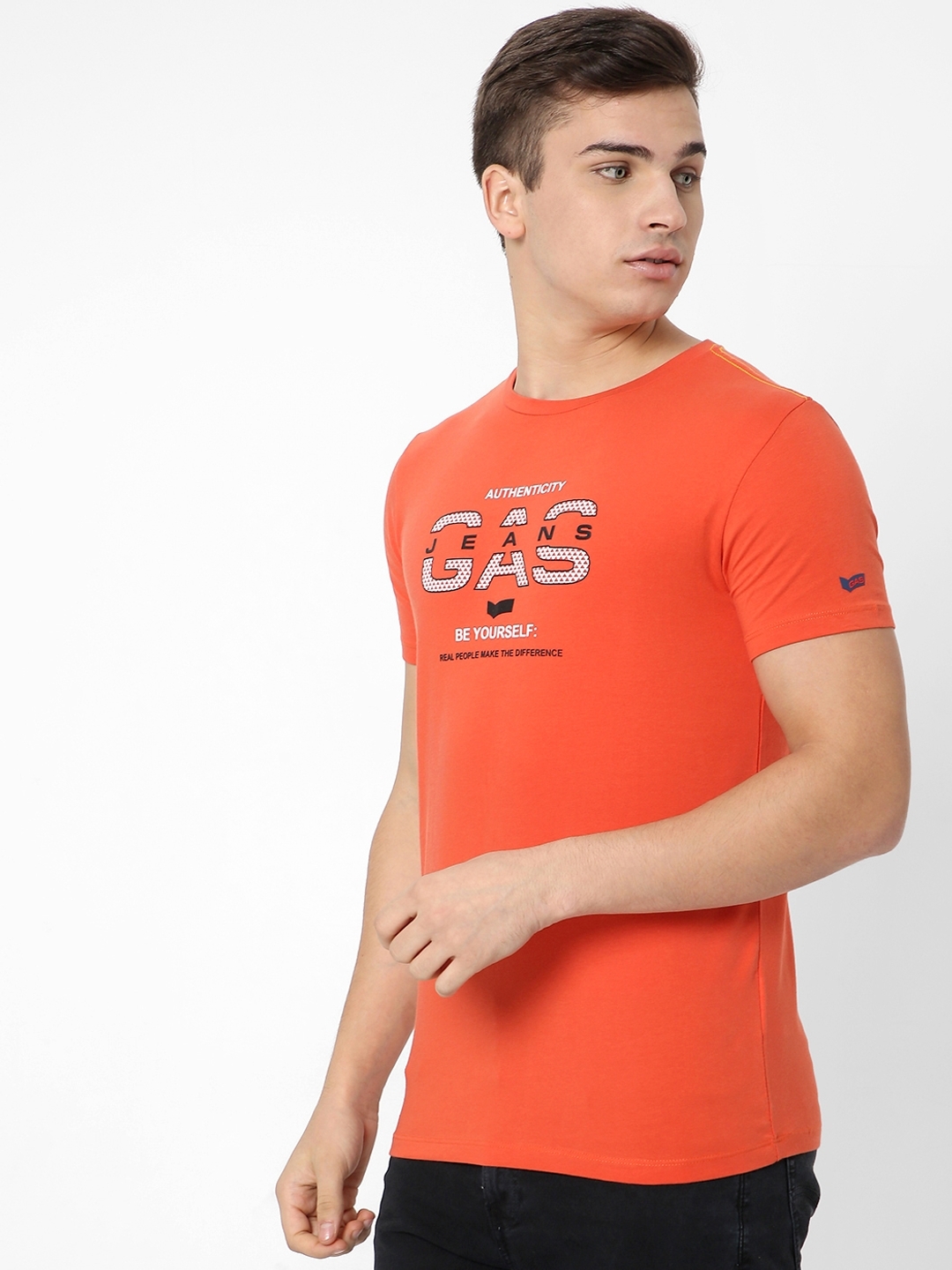 Brand Print Slim Fit Crew-Neck T-shirt