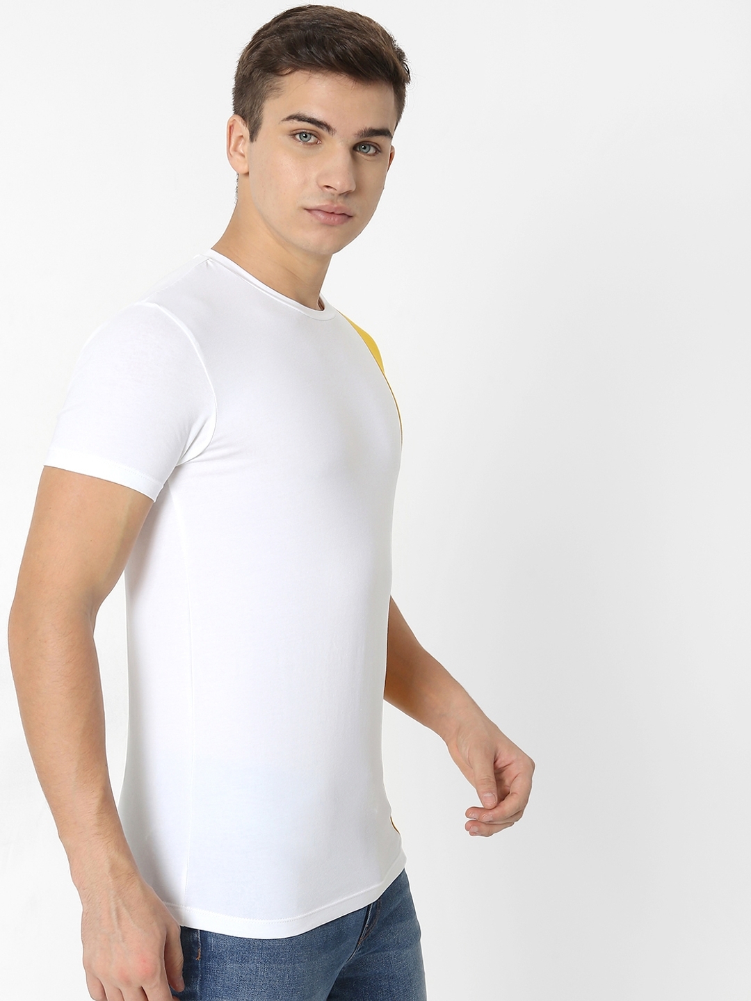 Colourblock Slim Fit Crew-Neck T-shirt